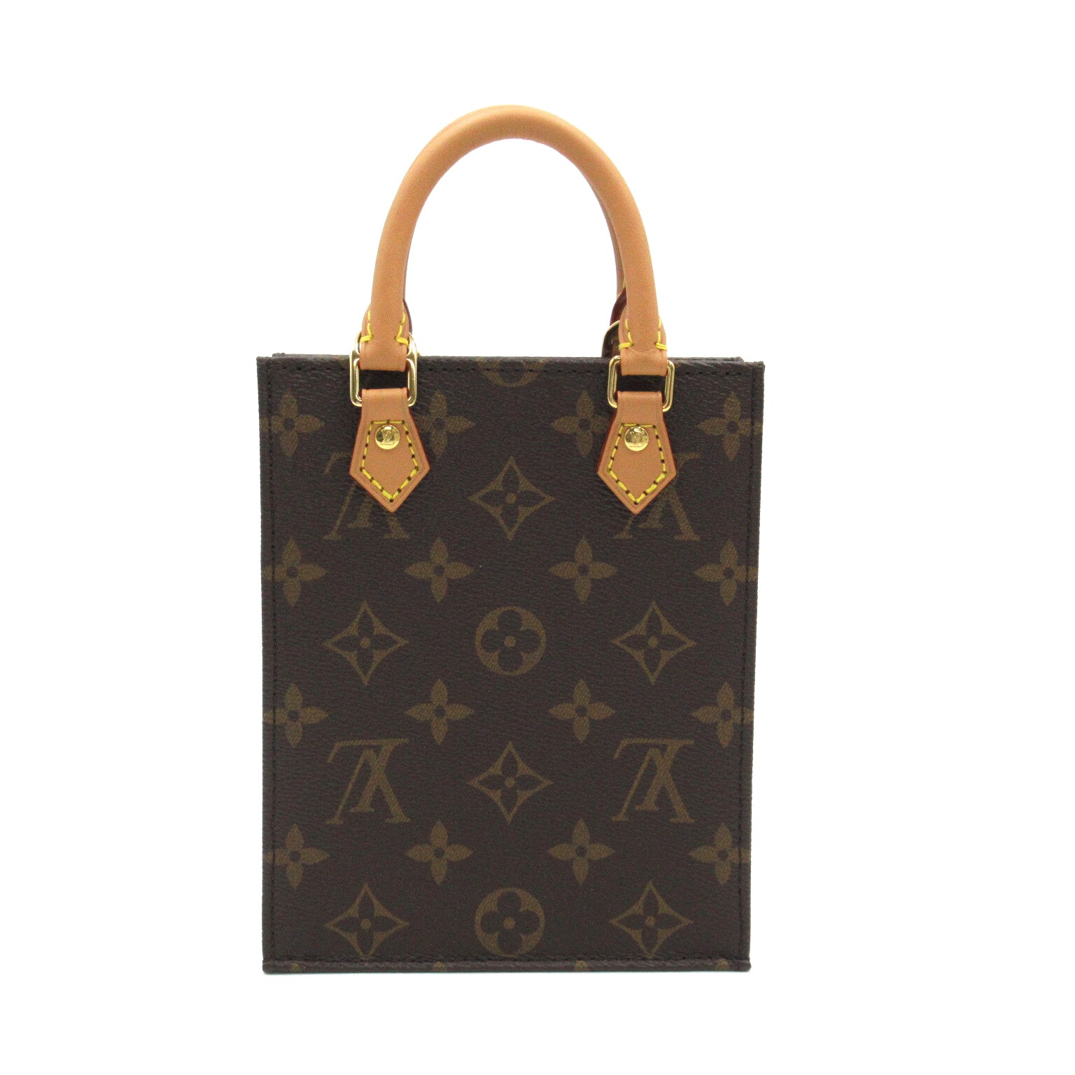 LOUIS VUITTON Monogram Petit Sac Plat手挽肩背兩用袋啡色