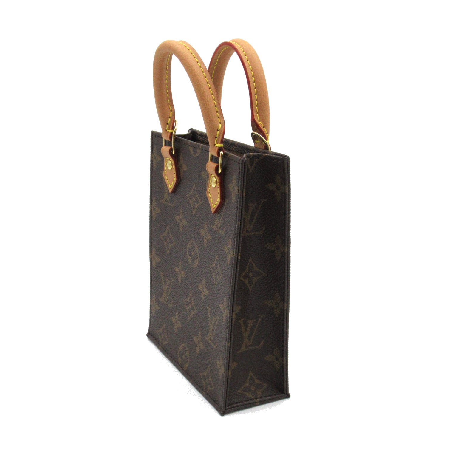 LOUIS VUITTON Monogram Petit Sac Plat手挽肩背兩用袋啡色
