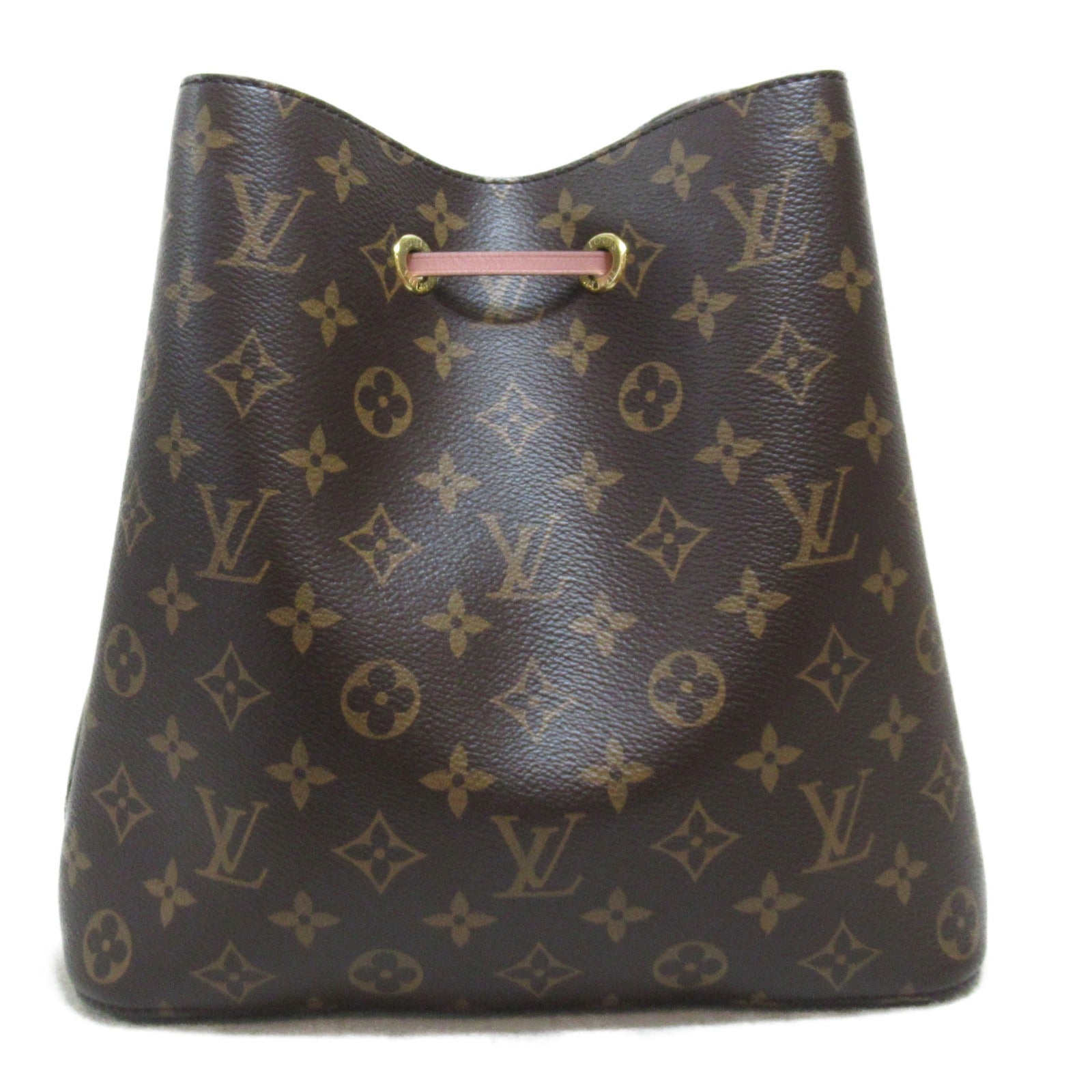 LOUIS VUITTON Monogram NeoNoe MM金扣肩背袋啡色/粉紅色