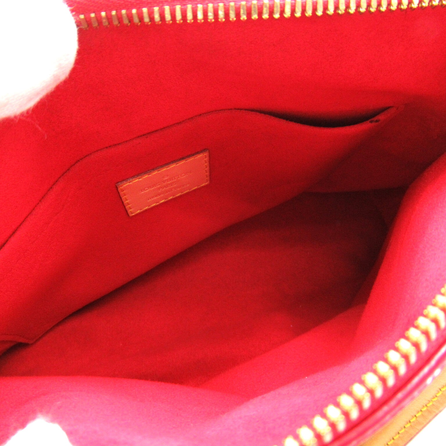 LOUIS VUITTON Monogram Pallas BB金扣手挽肩背兩用袋啡色/紅色
