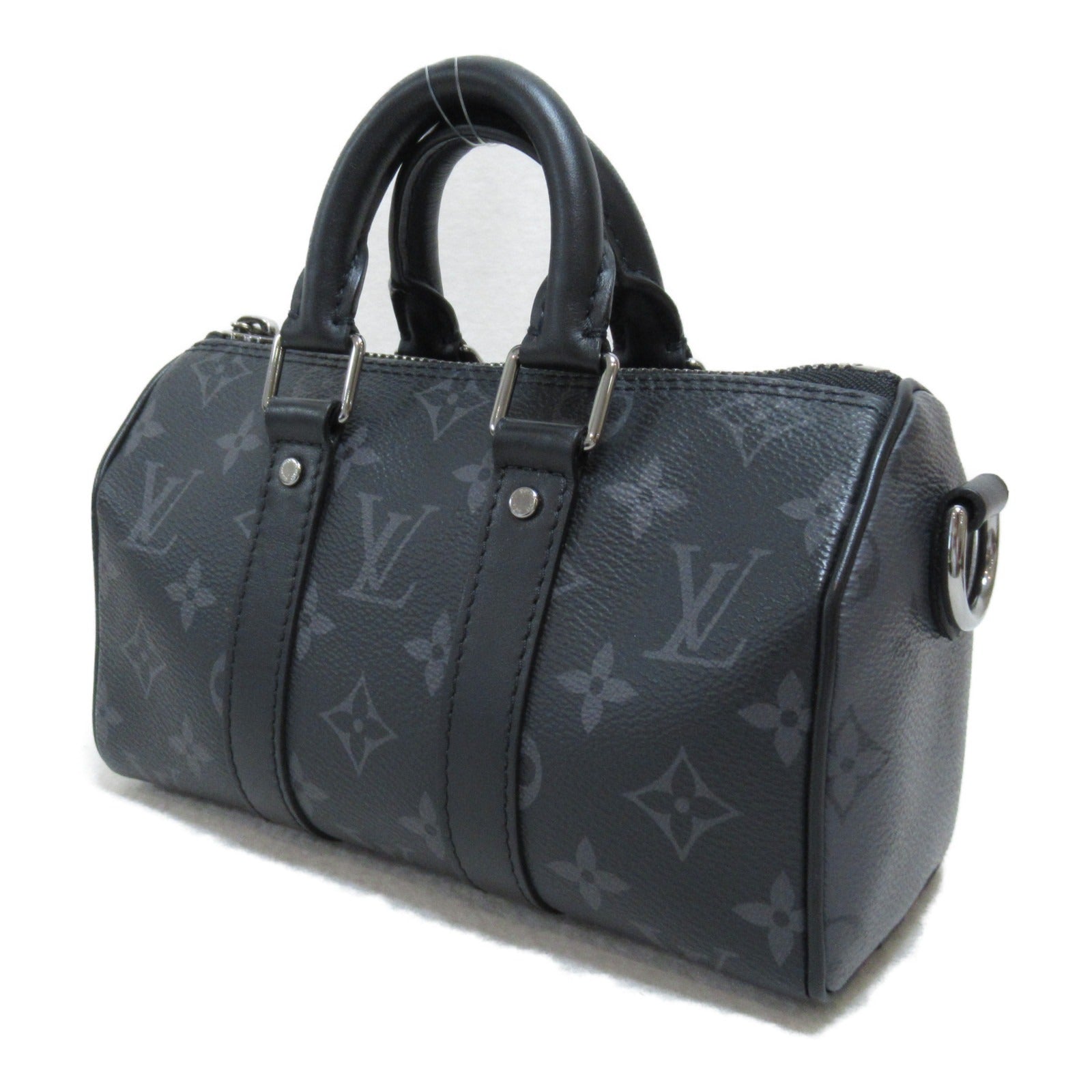 LOUIS VUITTON Monogram Eclipse Keepall XS手挽肩背兩用袋灰色