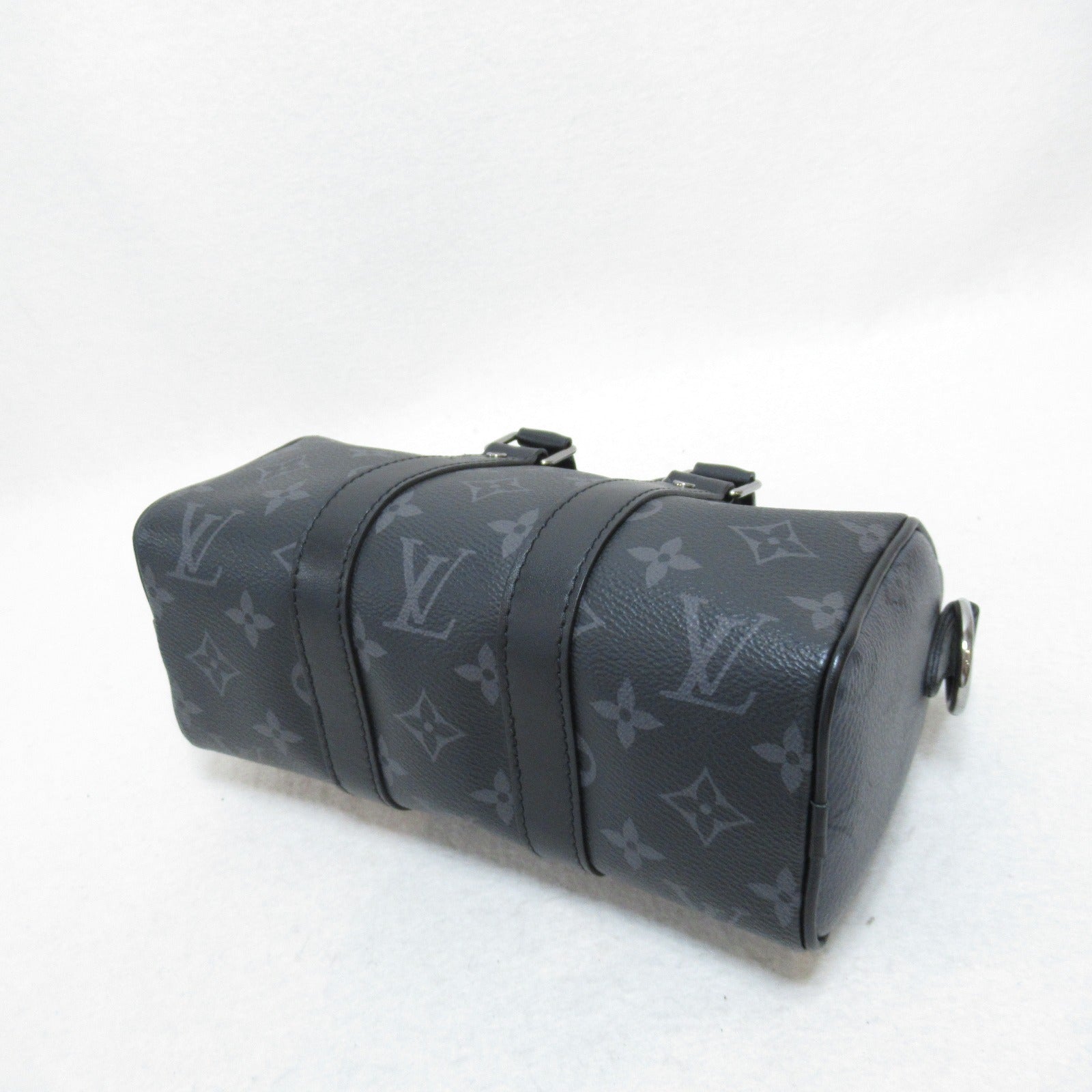 LOUIS VUITTON Monogram Eclipse Keepall XS手挽肩背兩用袋灰色