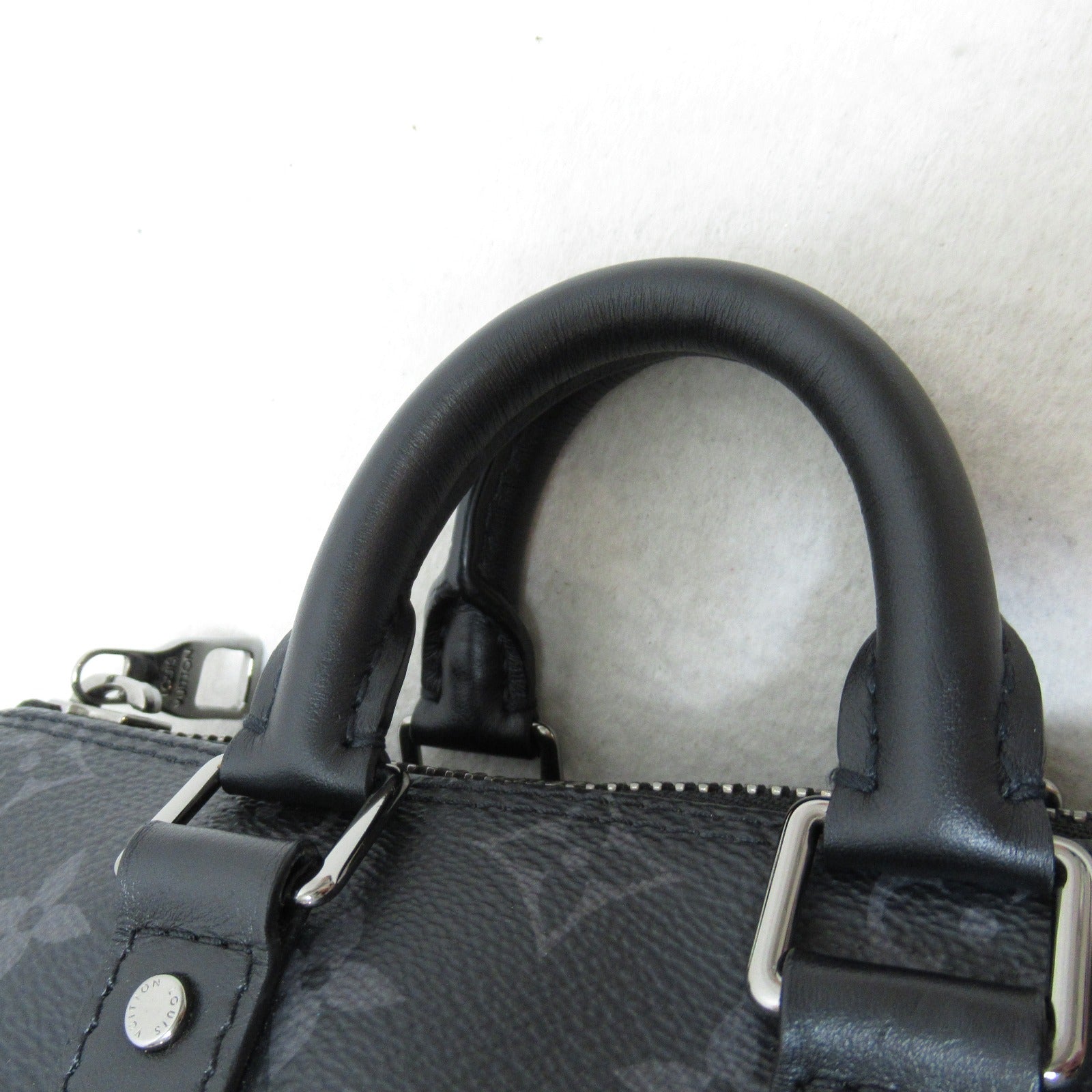 LOUIS VUITTON Monogram Eclipse Keepall XS手挽肩背兩用袋灰色