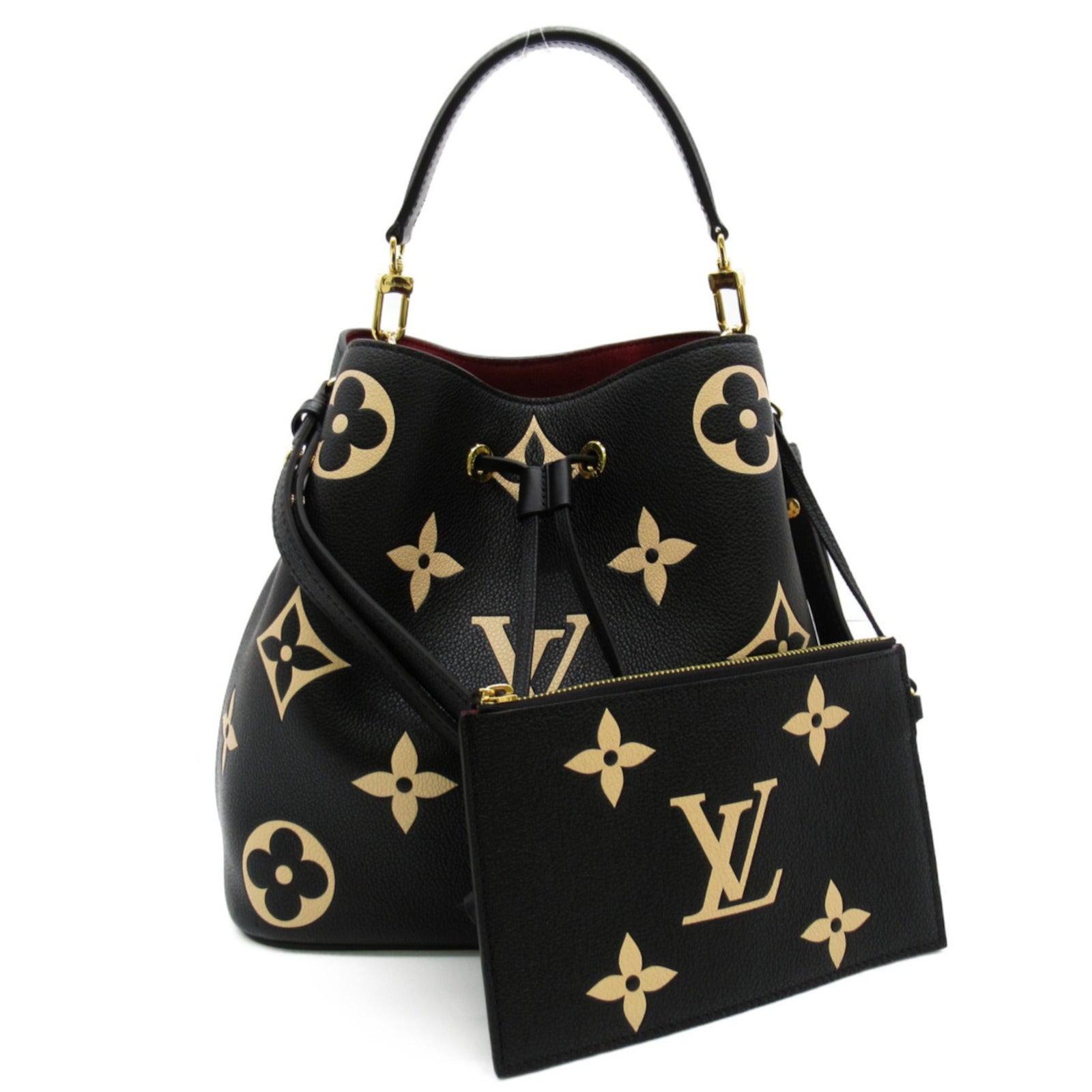 LOUIS VUITTON Monogram Empreinte NeoNoe MM Bicolor金扣手挽肩背兩用袋黑色