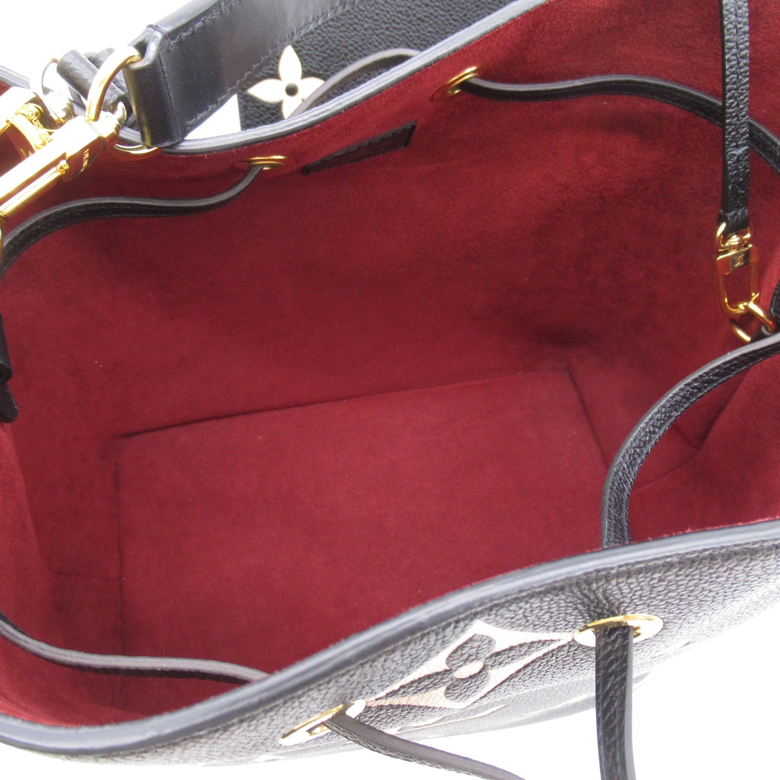LOUIS VUITTON Monogram Empreinte NeoNoe MM Bicolor金扣手挽肩背兩用袋黑色