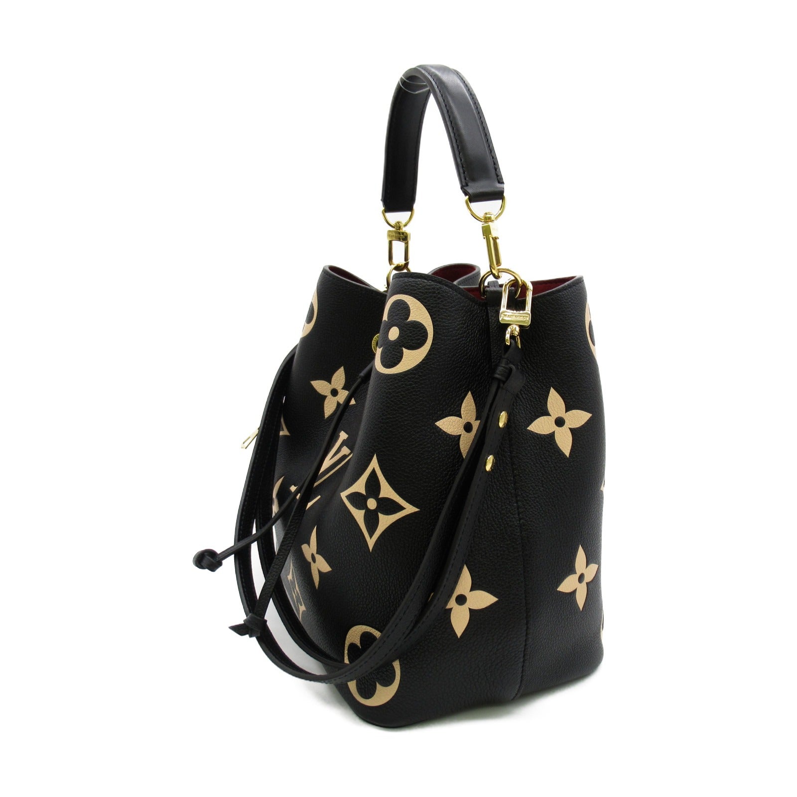 LOUIS VUITTON Monogram Empreinte NeoNoe MM Bicolor金扣手挽肩背兩用袋黑色
