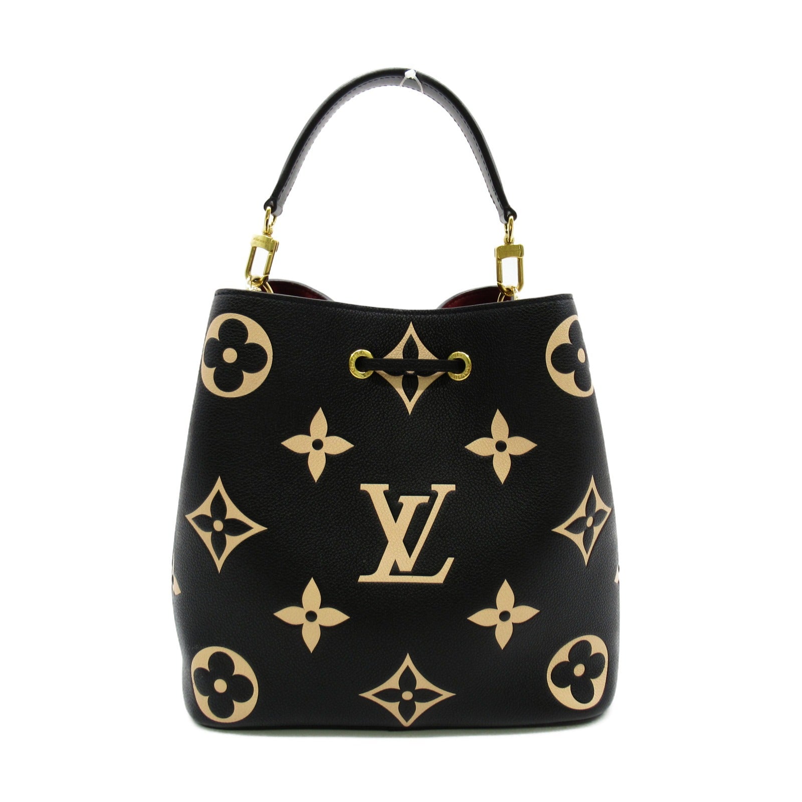 LOUIS VUITTON Monogram Empreinte NeoNoe MM Bicolor金扣手挽肩背兩用袋黑色