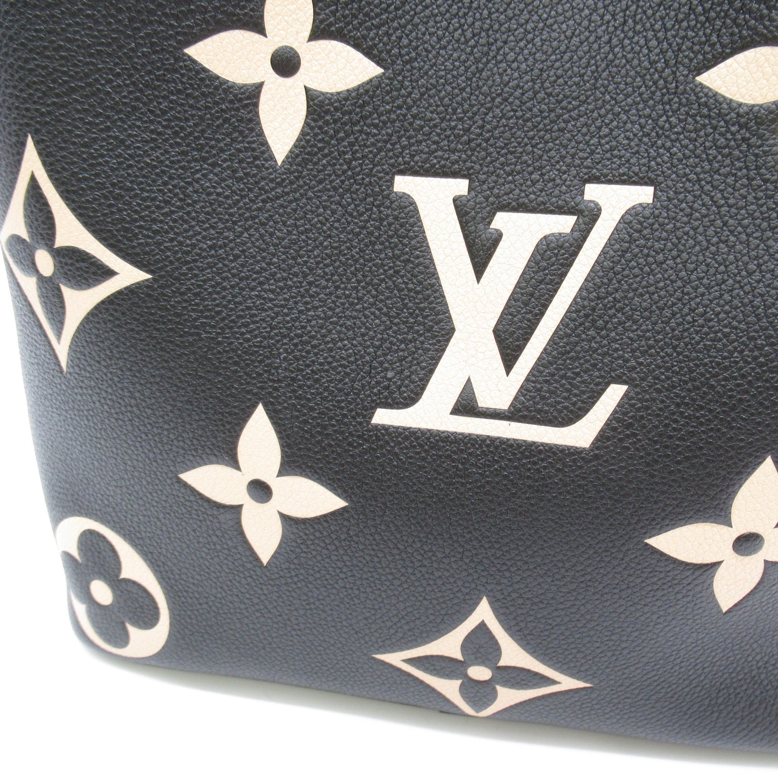 LOUIS VUITTON Monogram Empreinte NeoNoe MM Bicolor金扣手挽肩背兩用袋黑色
