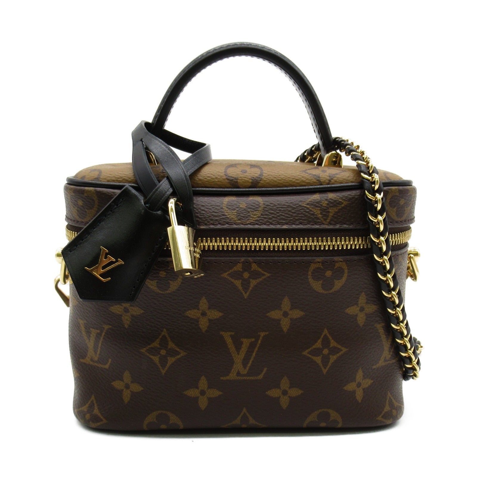 LOUIS VUITTON Monogram Reverse Vanity NV PM手挽肩背兩用袋啡色