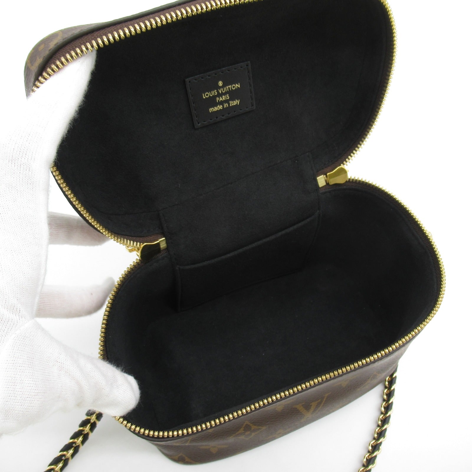 LOUIS VUITTON Monogram Reverse Vanity NV PM手挽肩背兩用袋啡色