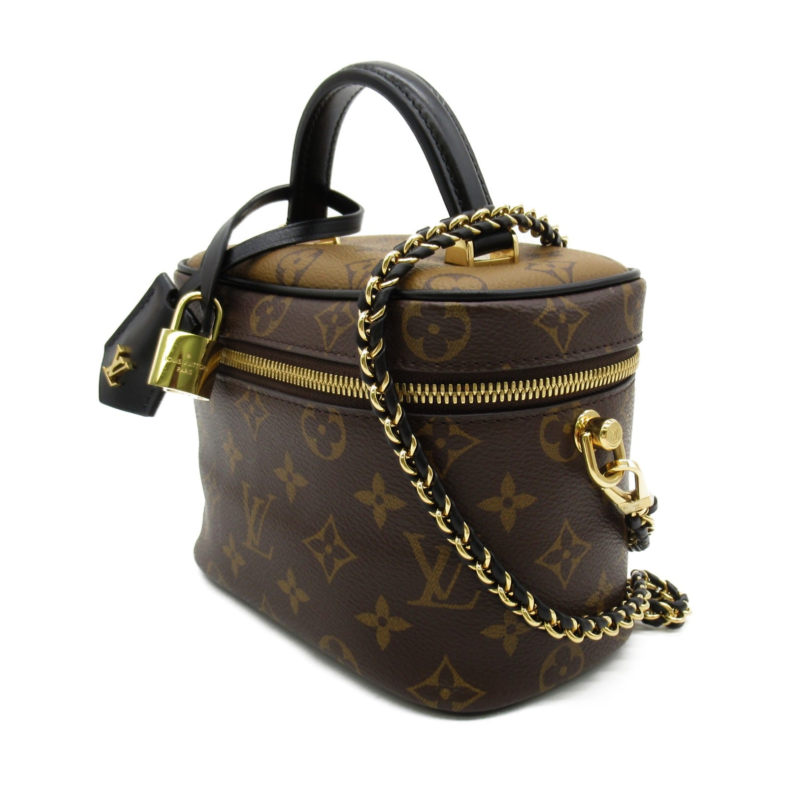 LOUIS VUITTON Monogram Reverse Vanity NV PM手挽肩背兩用袋啡色