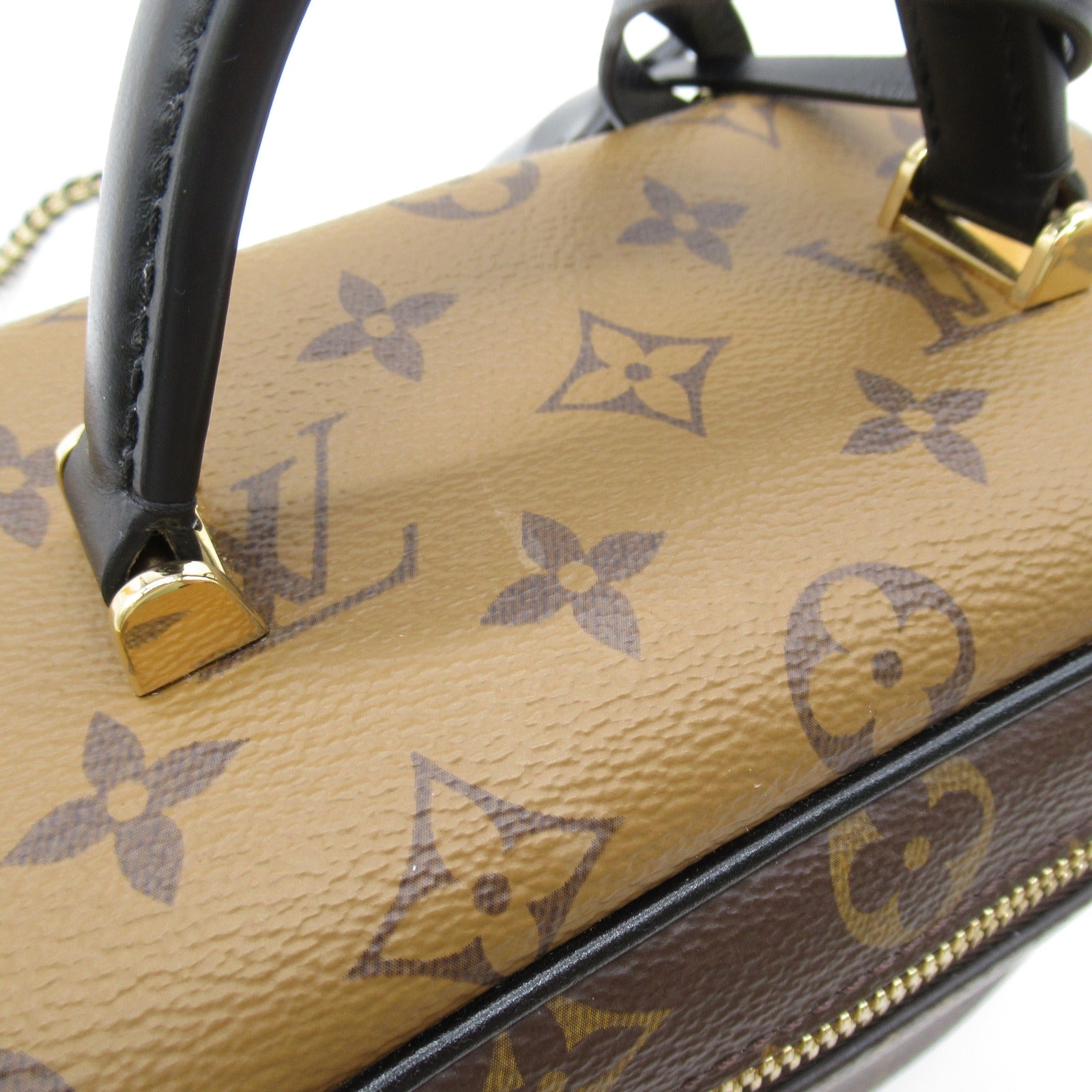 LOUIS VUITTON Monogram Reverse Vanity NV PM手挽肩背兩用袋啡色