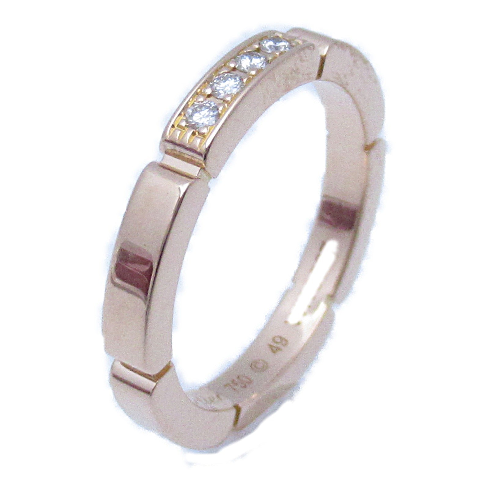 CARTIER 18K玫瑰金Maillon Panthere鑽石戒指US#5/Cartier#49粉金色