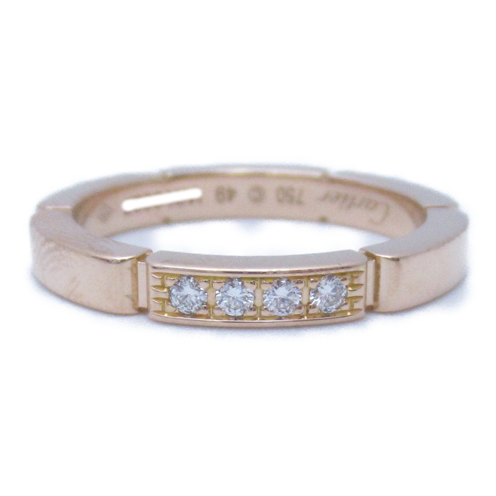 CARTIER 18K玫瑰金Maillon Panthere鑽石戒指US#5/Cartier#49粉金色