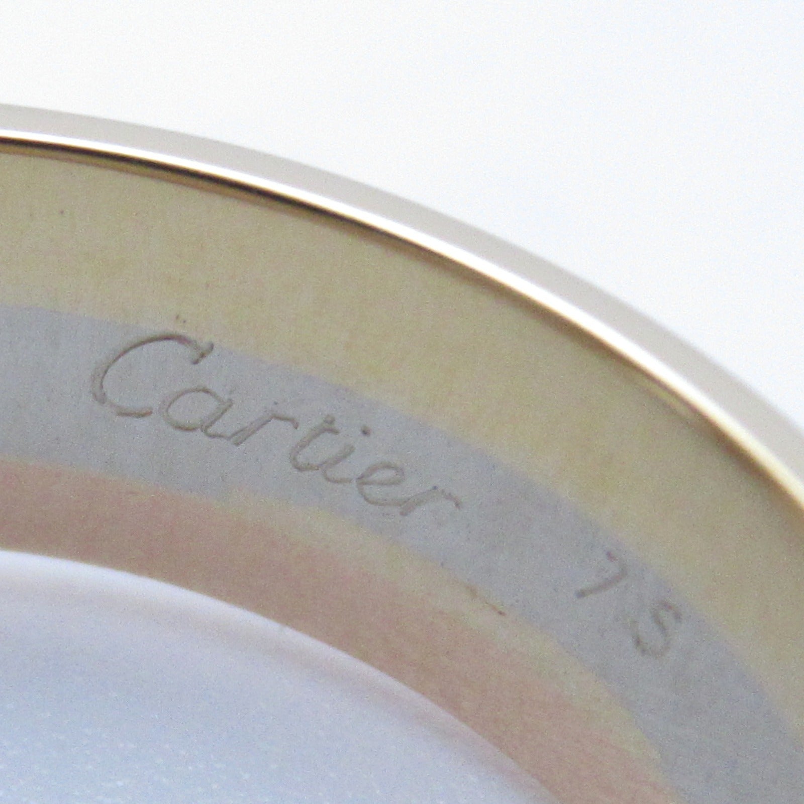 CARTIER 18K黃金/玫瑰金/白金2C Ring戒指US#6/Cartier#52金色/粉金色/銀色