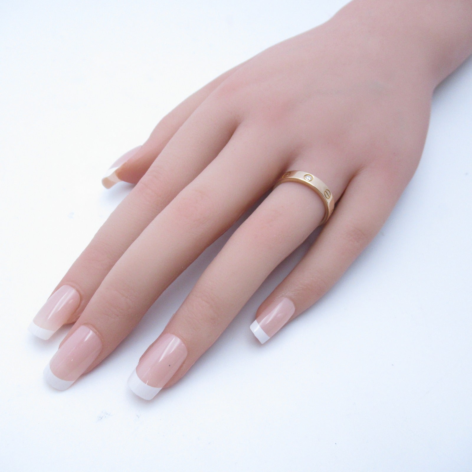 CARTIER 18K玫瑰金Love Ring 1 DMND鑽石戒指US#6.25/Cartier#53粉金色