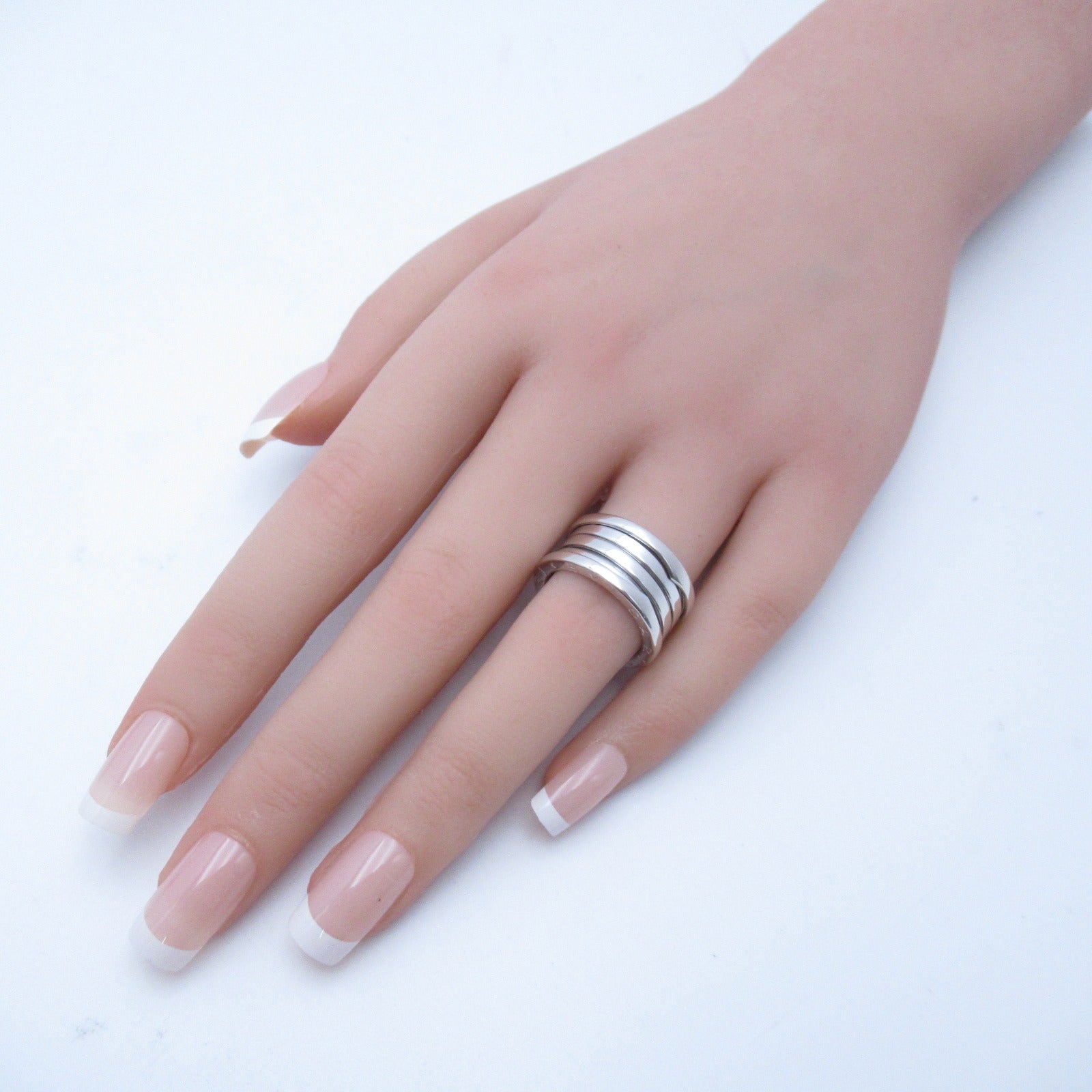 BVLGARI 【激減優惠】18K白金B-zero1 Four-Band戒指US#5.75/BVLGARI#52銀色