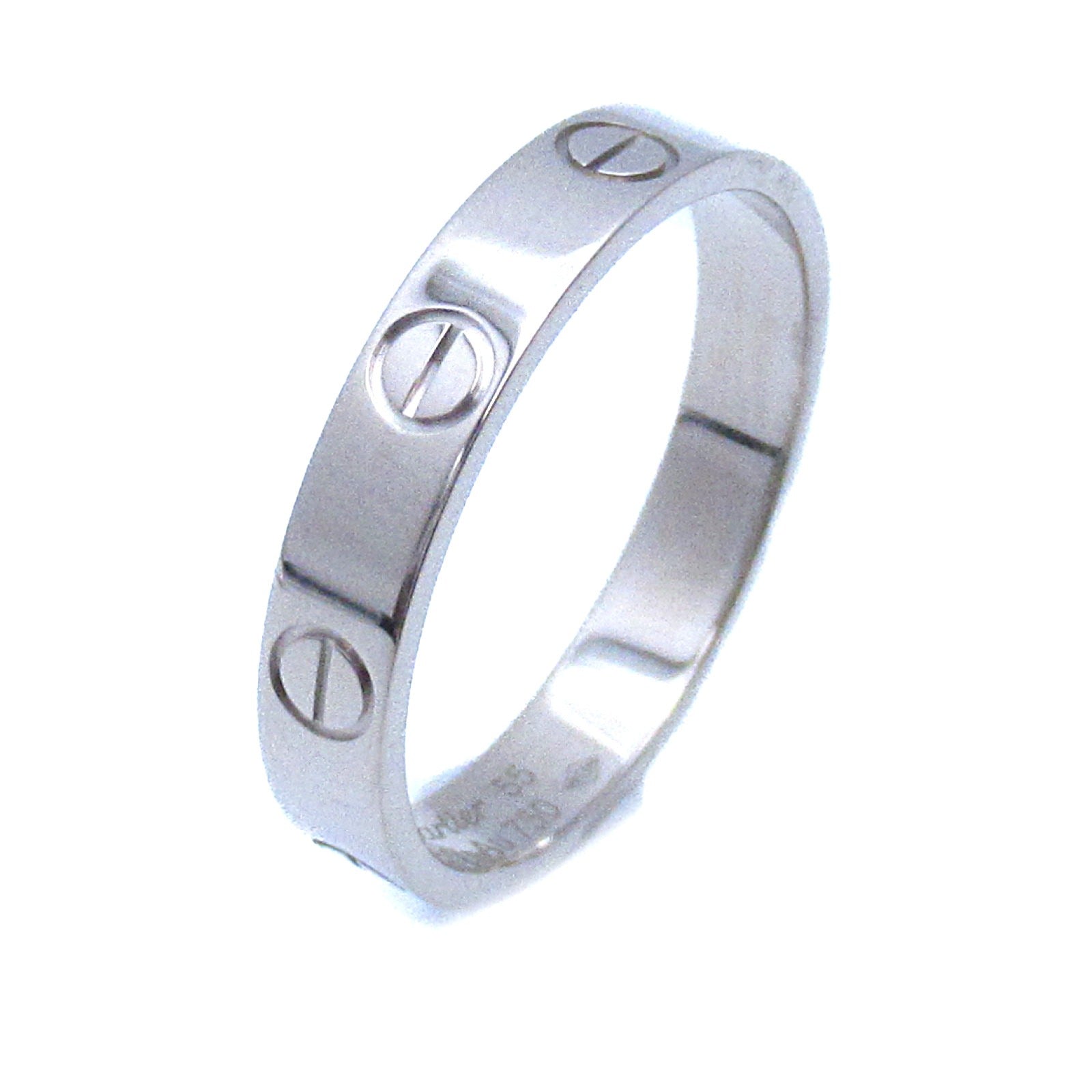 CARTIER 【激減優惠】18K白金Mini Love Ring戒指US#7.25/Cartier#55銀色
