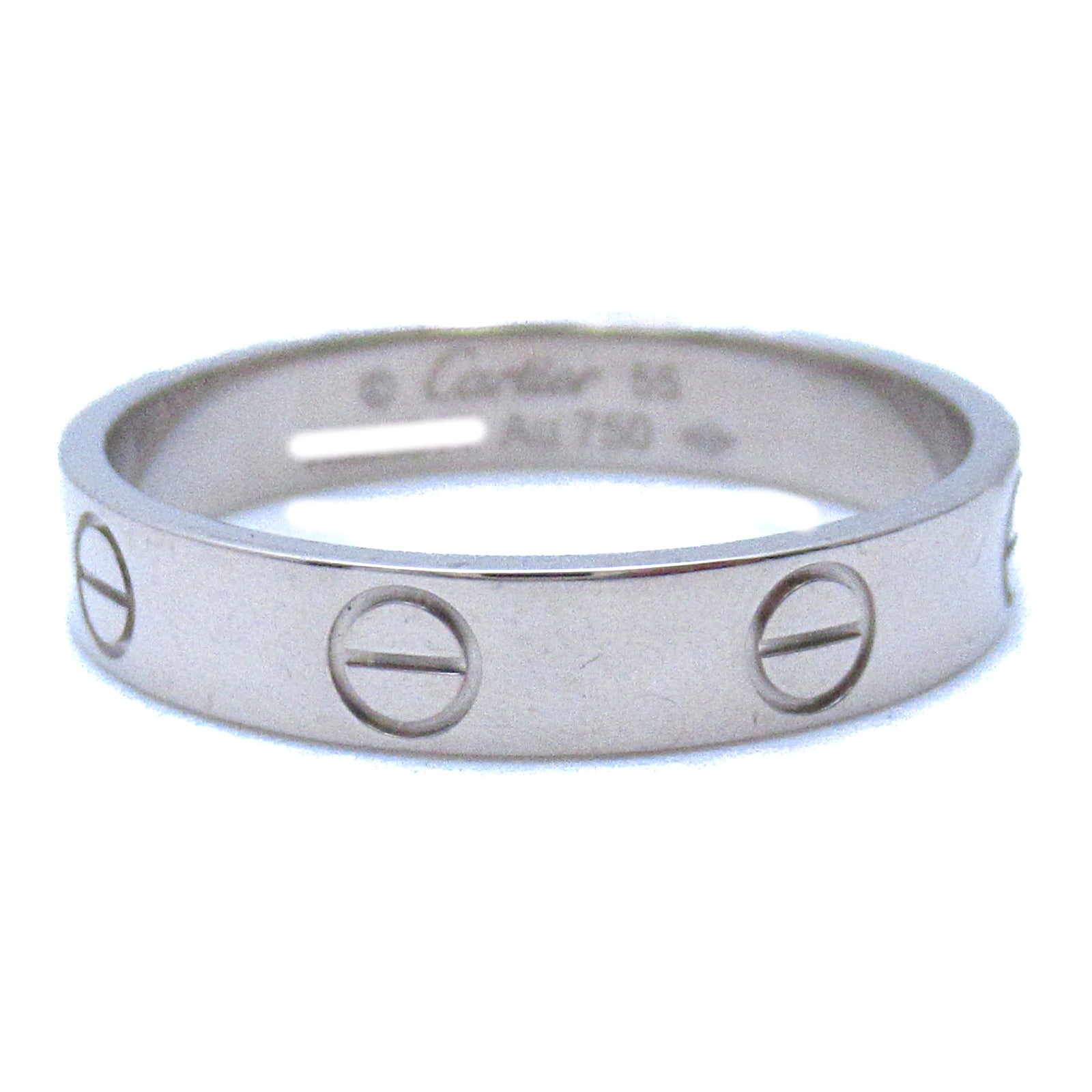 CARTIER 【激減優惠】18K白金Mini Love Ring戒指US#7.25/Cartier#55銀色
