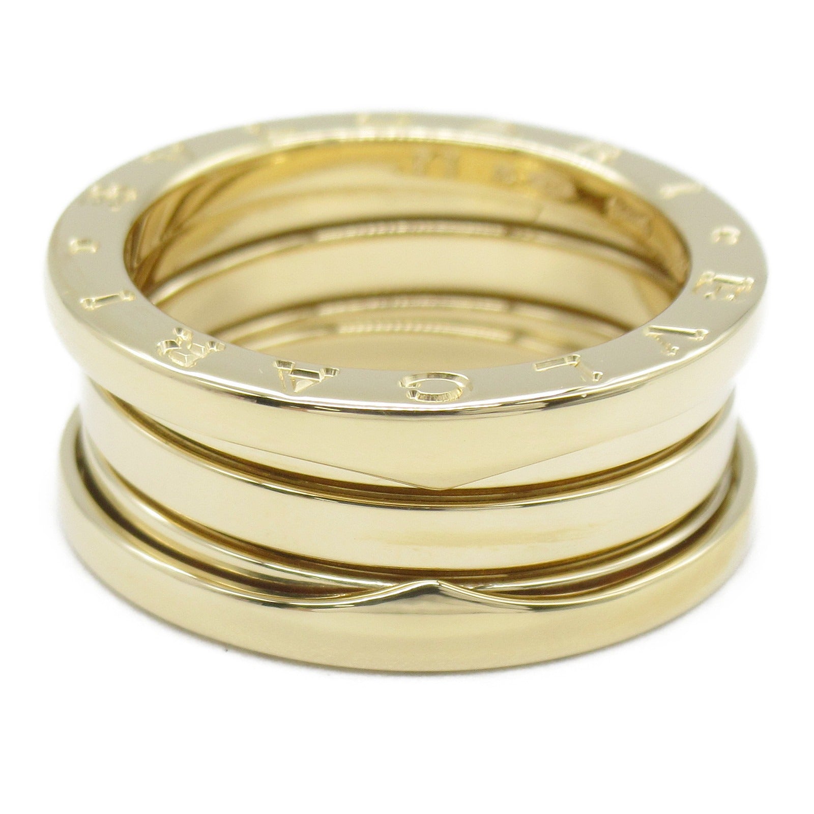 BVLGARI 18K黃金B-zero1 Three-Band戒指US#6.25/BVLGARI#53金色