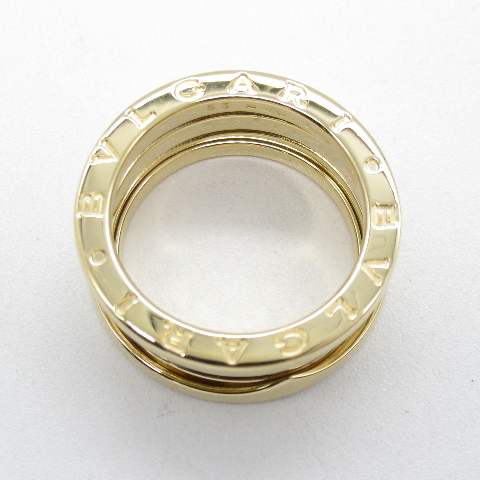BVLGARI 18K黃金B-zero1 Three-Band戒指US#6.25/BVLGARI#53金色