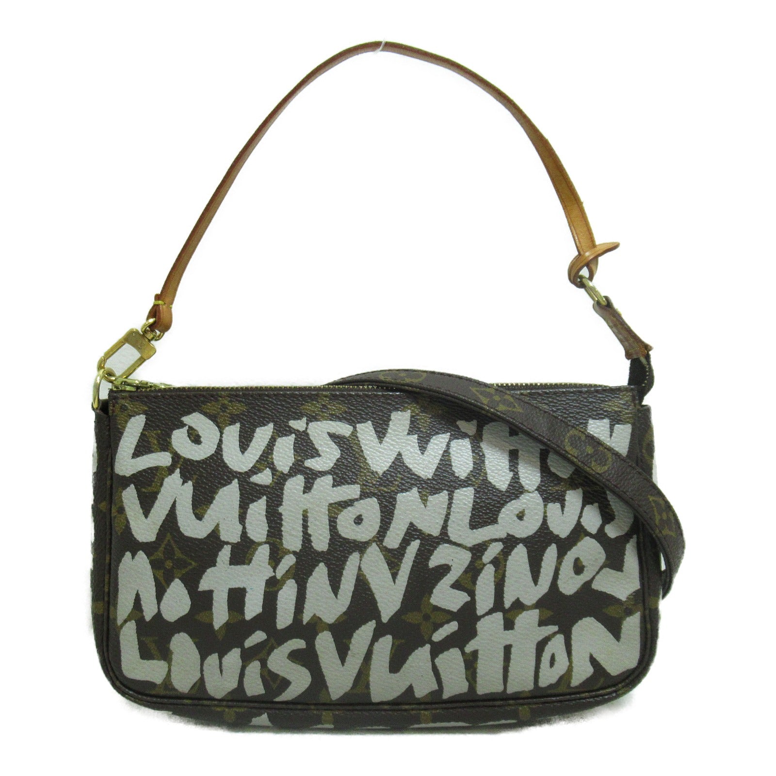 LOUIS VUITTON Monogram Grafitti Pochette Accessory手挽袋啡色