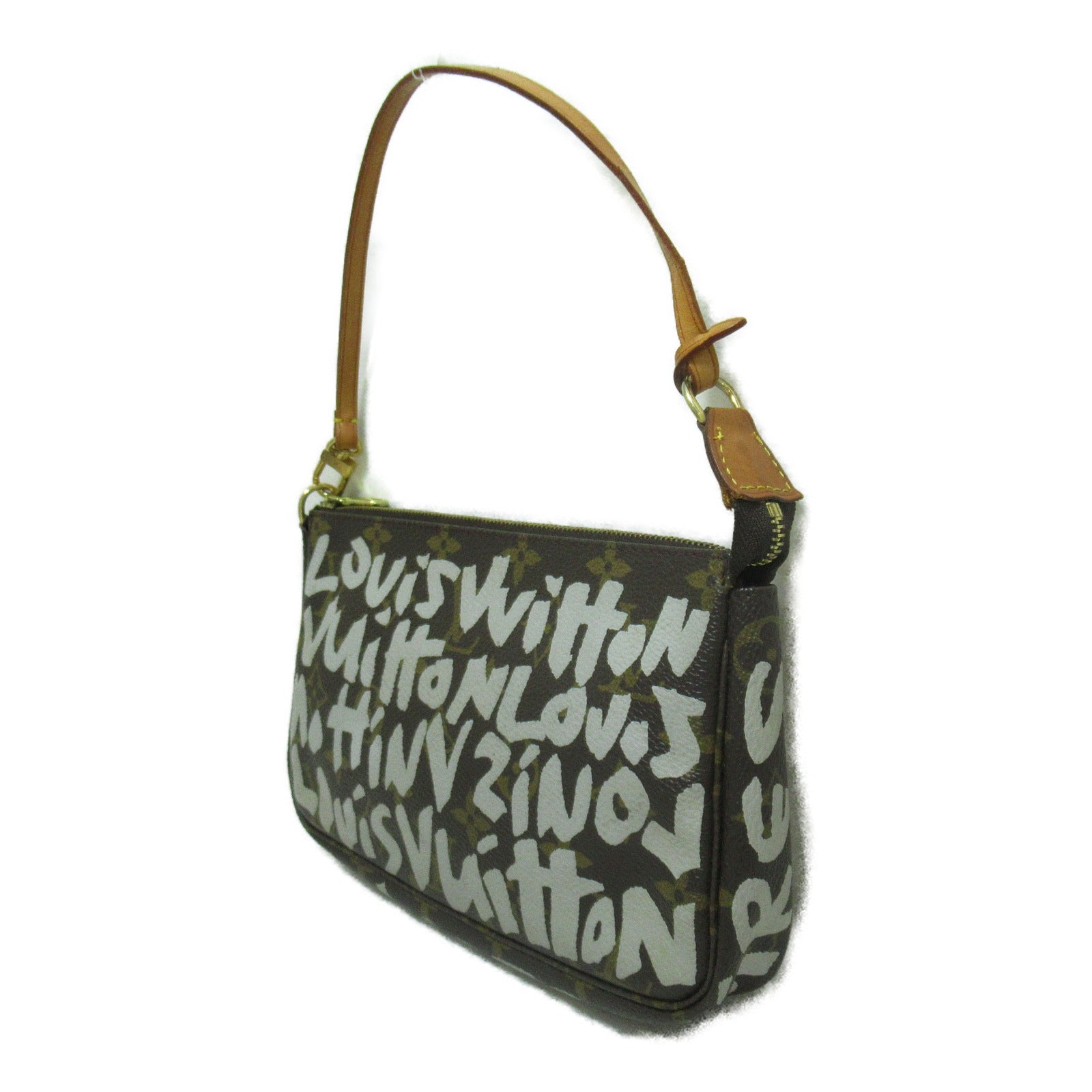 LOUIS VUITTON Monogram Grafitti Pochette Accessory手挽袋啡色