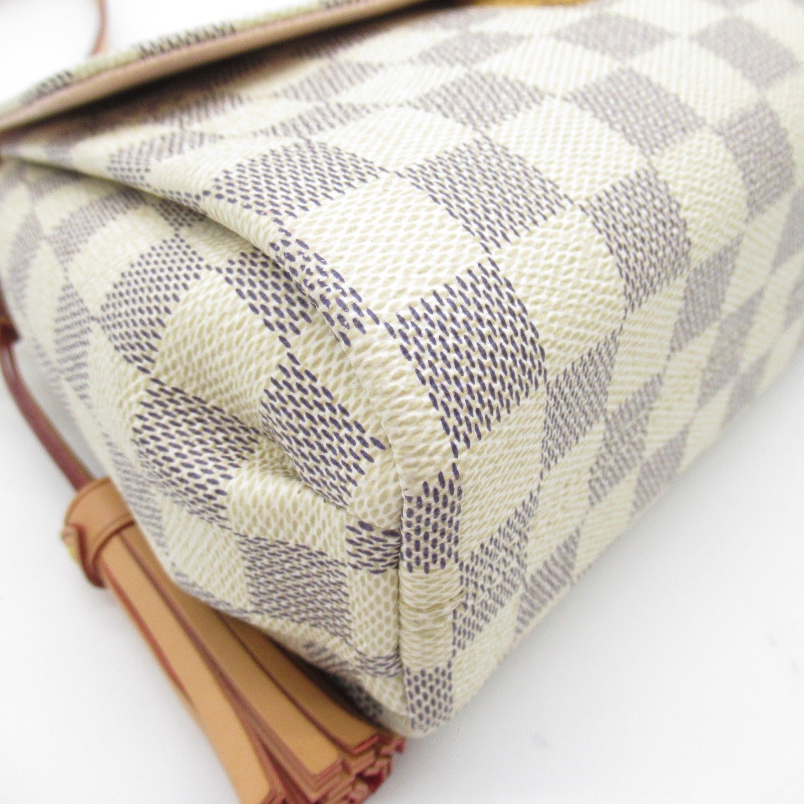 LOUIS VUITTON Damier Azur Croisette金扣手挽肩背兩用袋白色