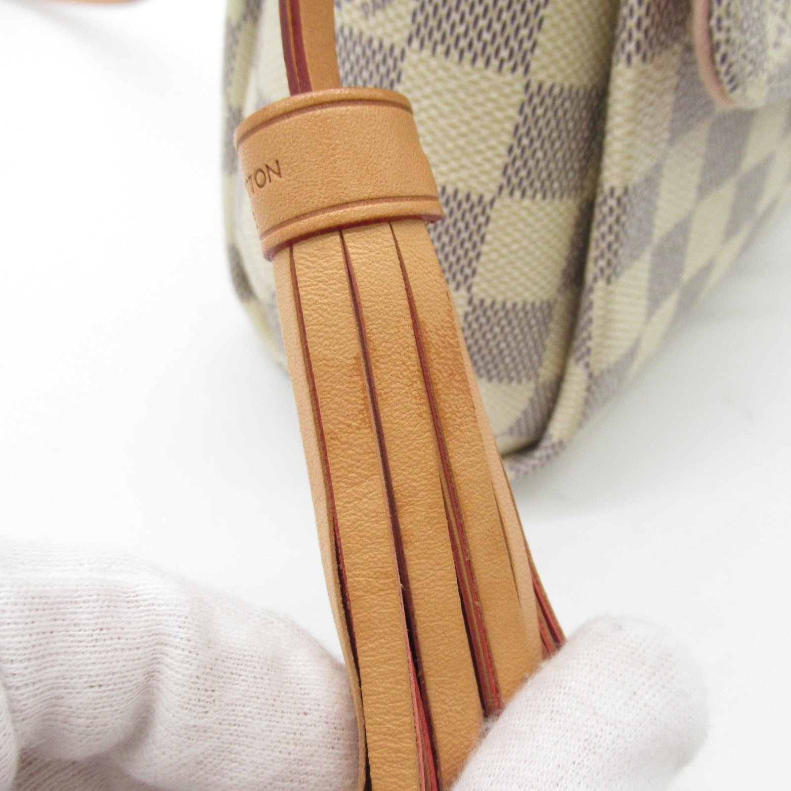 LOUIS VUITTON Damier Azur Croisette金扣手挽肩背兩用袋白色