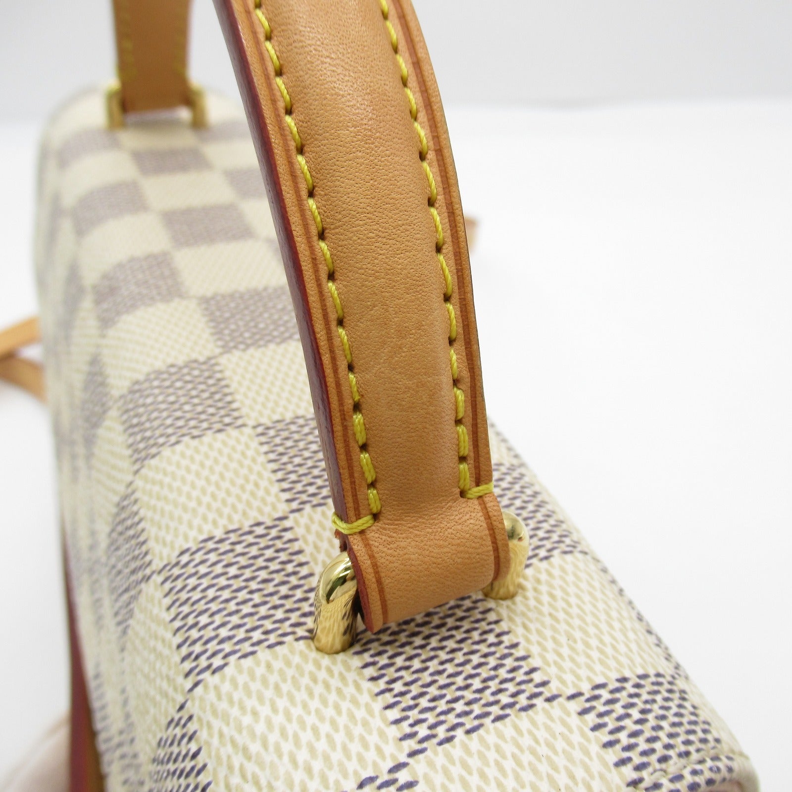 LOUIS VUITTON Damier Azur Croisette金扣手挽肩背兩用袋白色