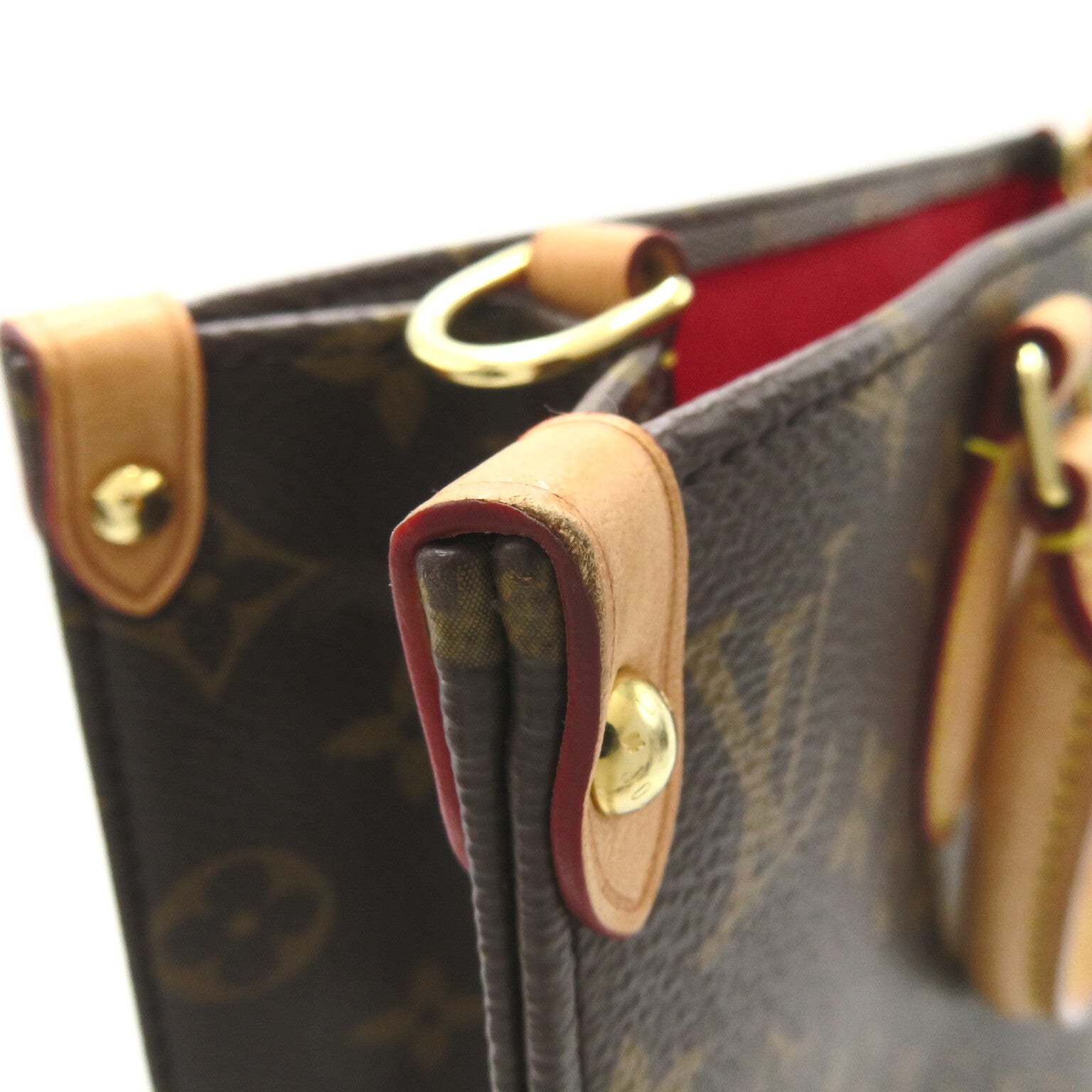 LOUIS VUITTON Monogram Sac Plat PM手挽肩背兩用袋啡色
