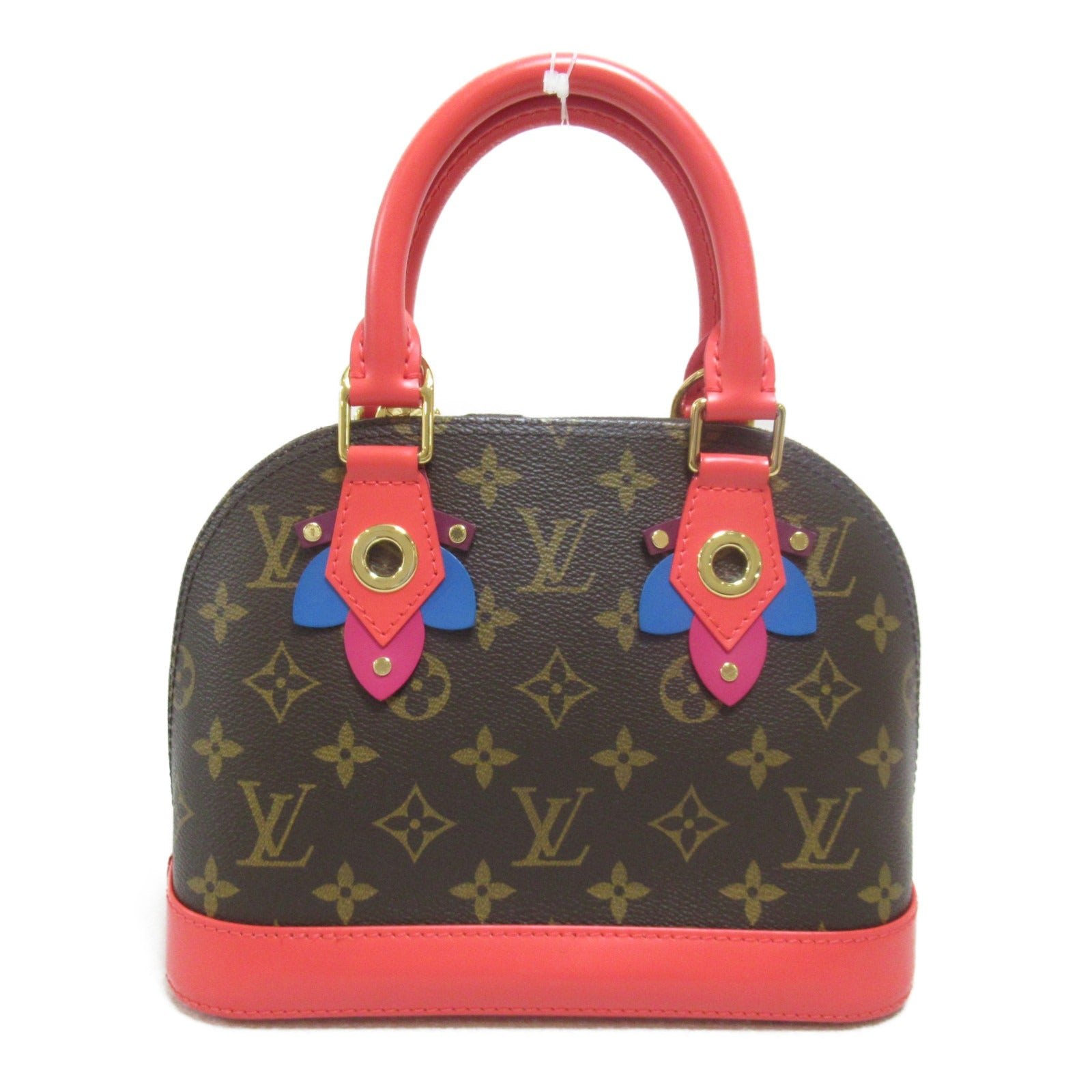 LOUIS VUITTON Monogram Alma BB手挽肩背兩用袋啡色/粉紅色Flamingo