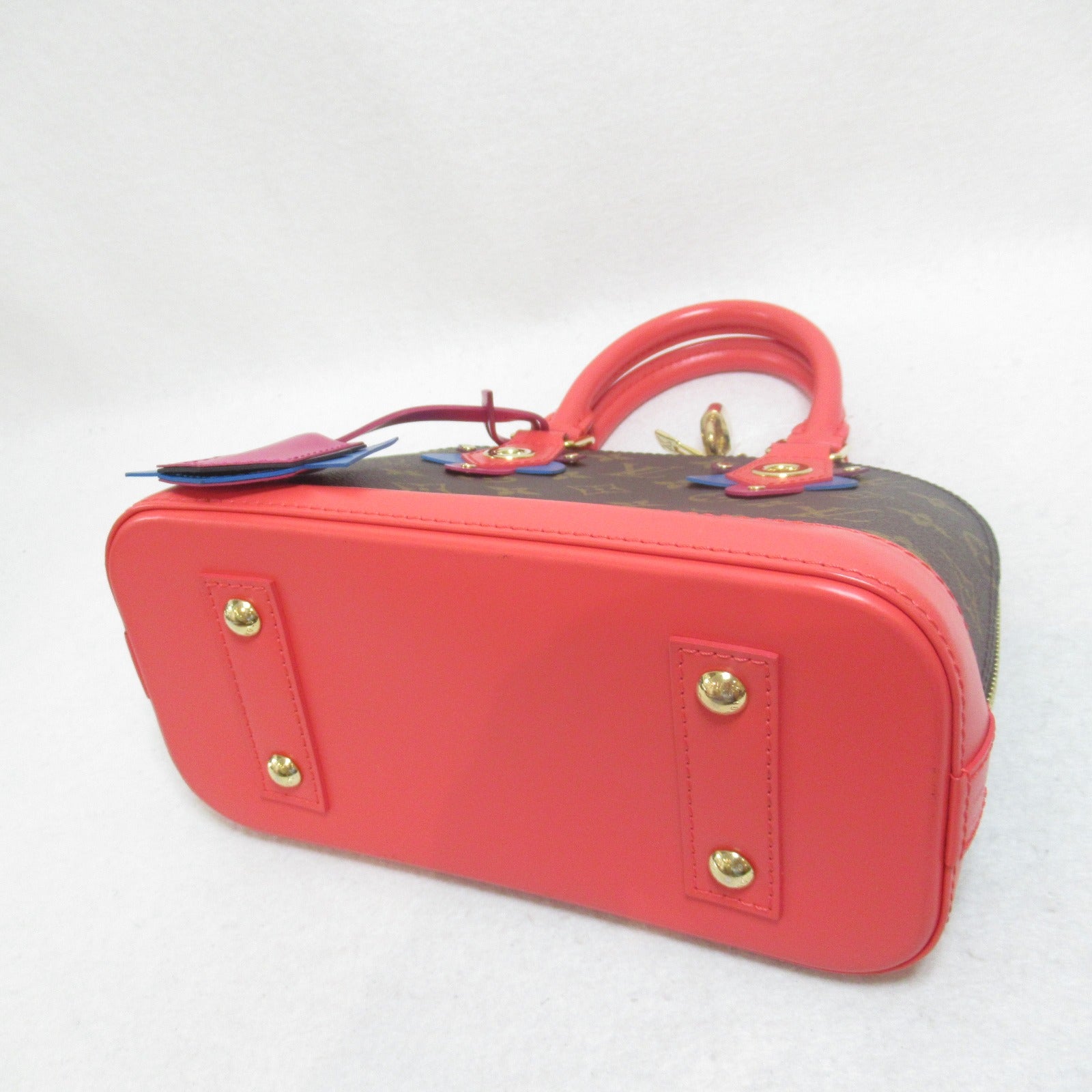 LOUIS VUITTON Monogram Alma BB手挽肩背兩用袋啡色/粉紅色Flamingo