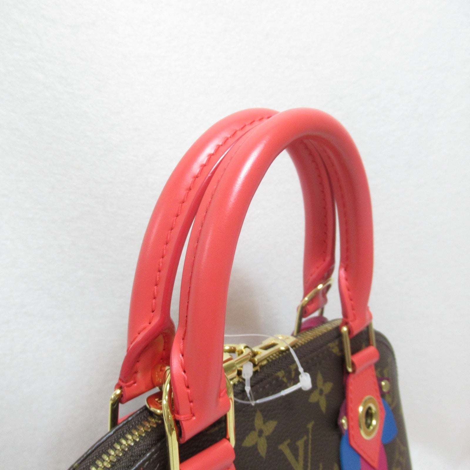 LOUIS VUITTON Monogram Alma BB手挽肩背兩用袋啡色/粉紅色Flamingo