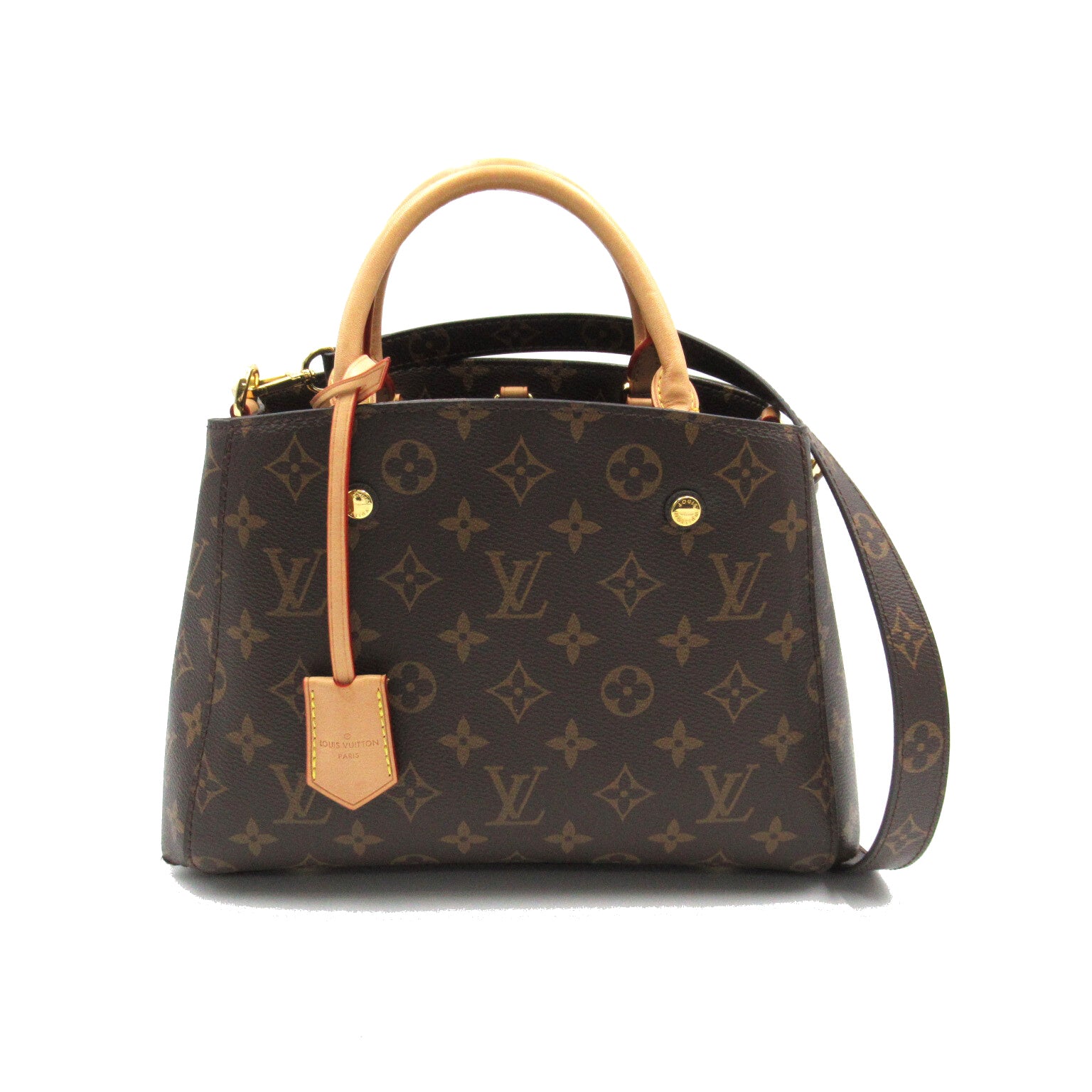 LOUIS VUITTON Monogram Montaigne BB手挽肩背兩用袋啡色
