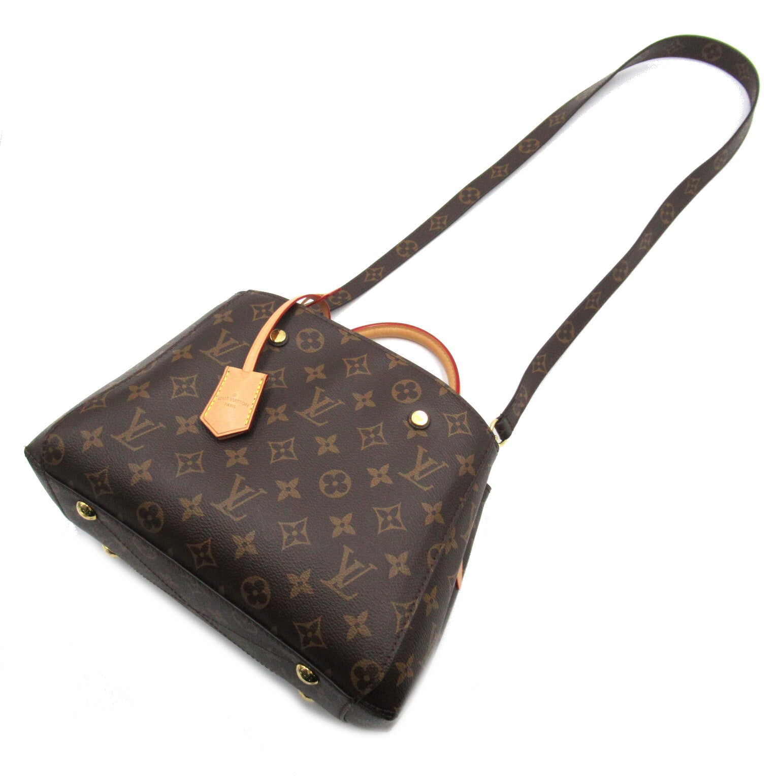 LOUIS VUITTON Monogram Montaigne BB手挽肩背兩用袋啡色