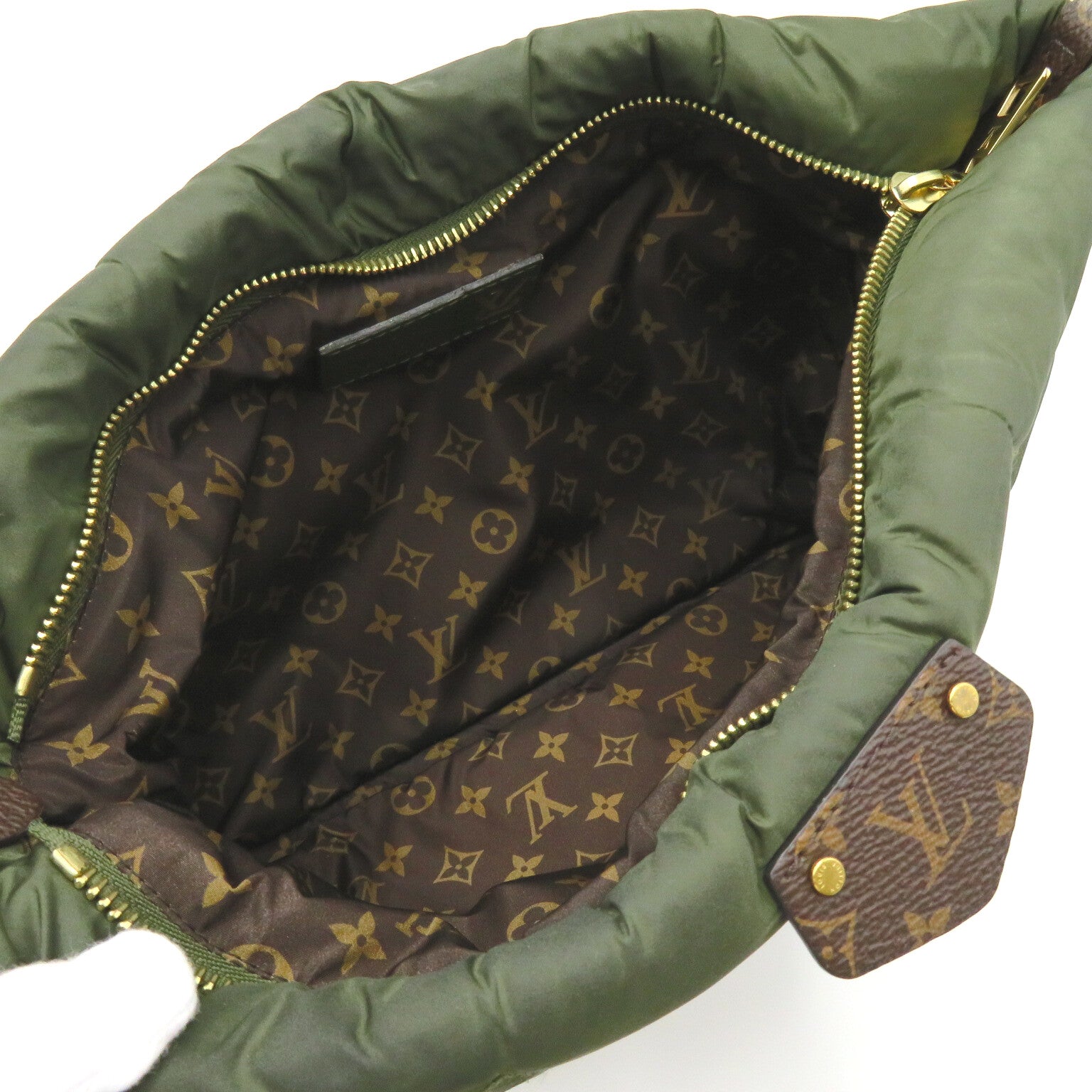 LOUIS VUITTON 尼龍/Monogram Maxi Multi Pochette Accessoires金扣肩背袋卡其色/米色