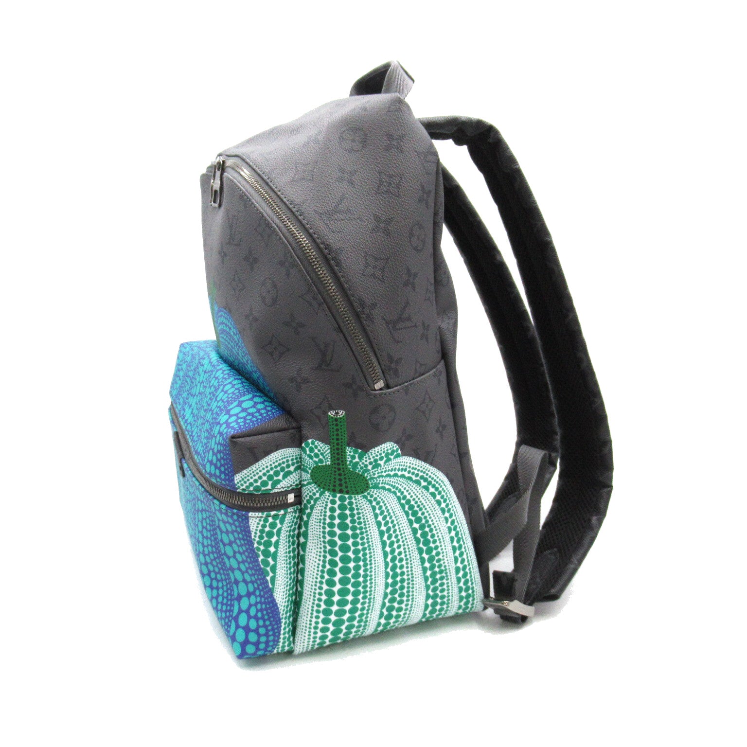 LOUIS VUITTON Monogram Eclipse Reverse LV x YK Discovery Backpack銀扣背包灰色/藍色