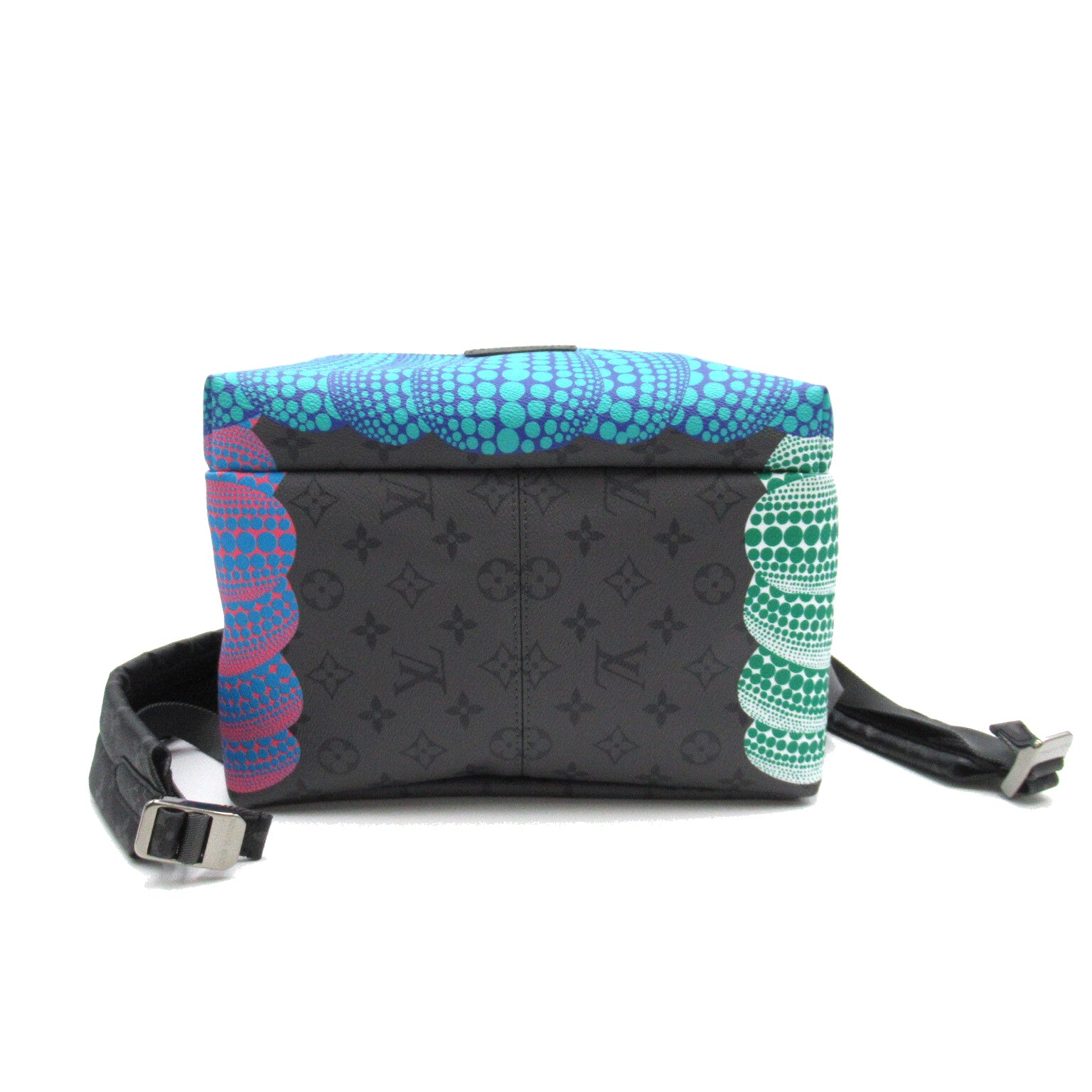 LOUIS VUITTON Monogram Eclipse Reverse LV x YK Discovery Backpack銀扣背包灰色/藍色