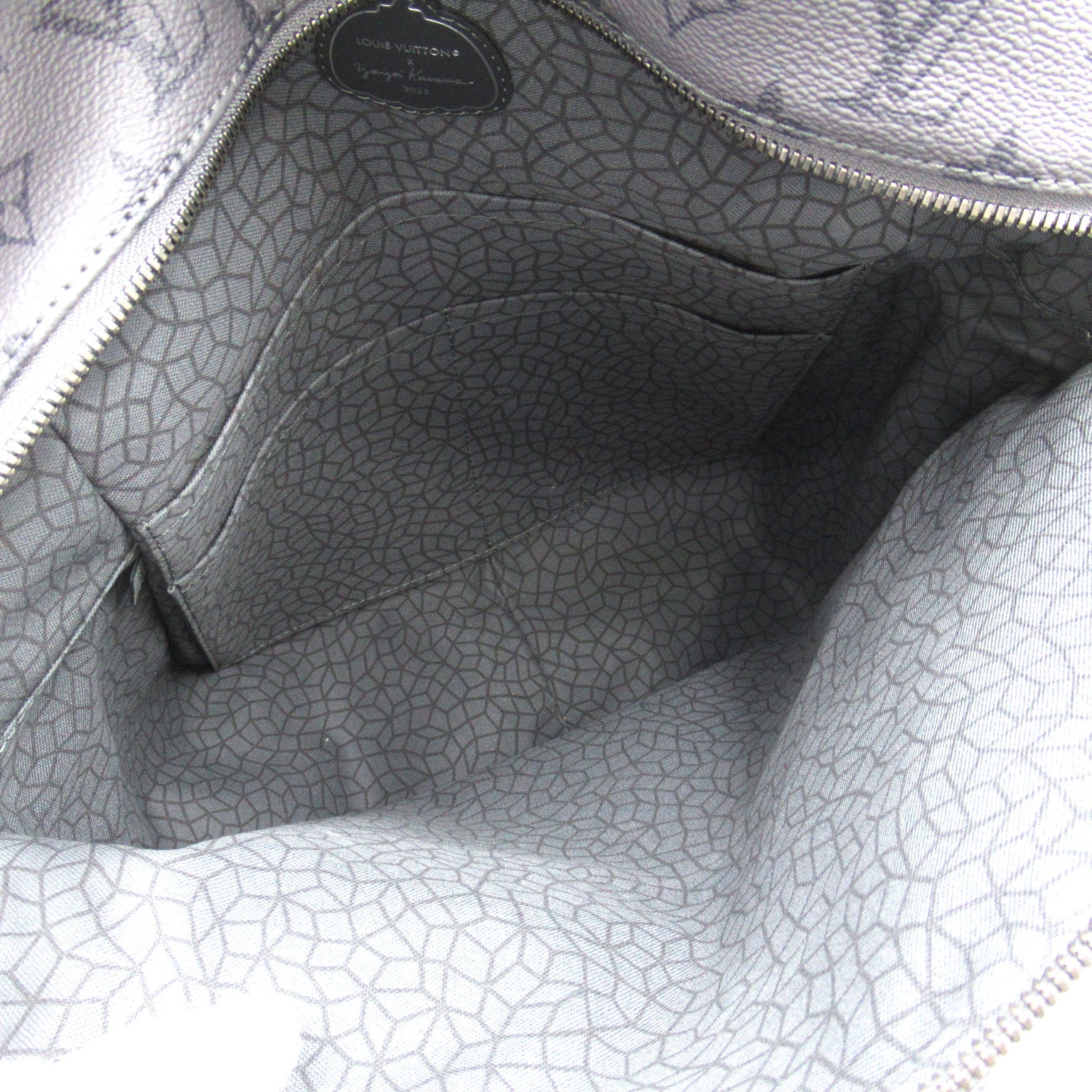 LOUIS VUITTON Monogram Eclipse Reverse LV x YK Discovery Backpack銀扣背包灰色/藍色