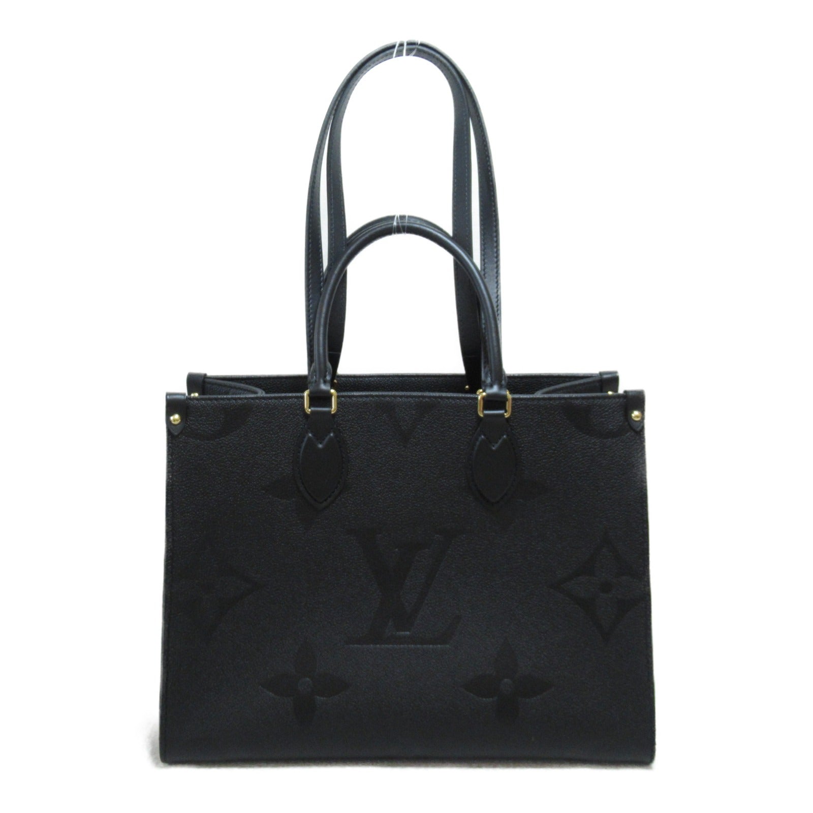LOUIS VUITTON Monogram Empreinte OnTheGo MM金扣手挽肩背兩用袋黑色