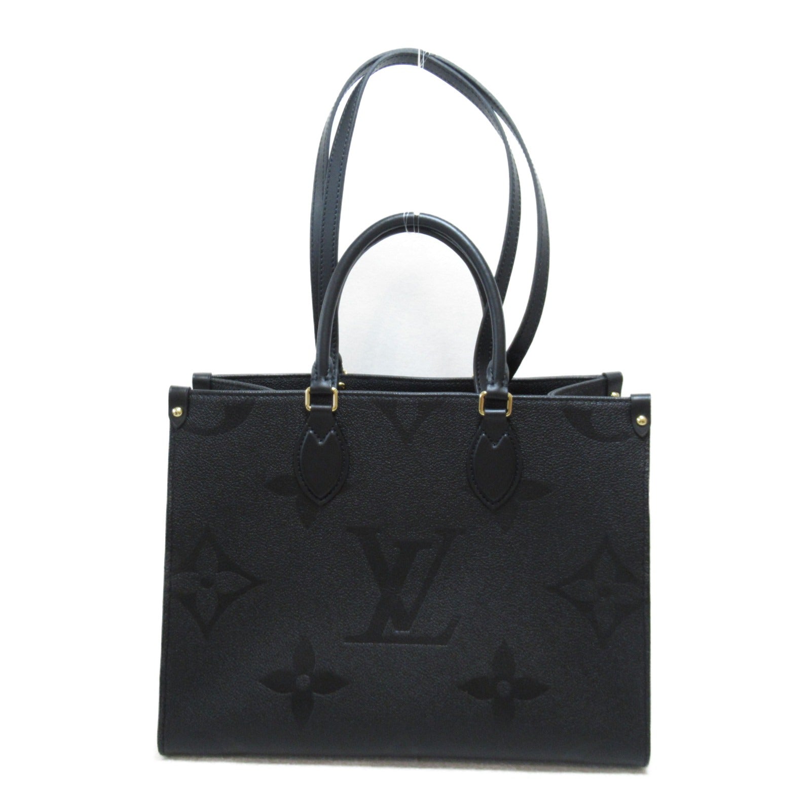 LOUIS VUITTON Monogram Empreinte OnTheGo MM金扣手挽肩背兩用袋黑色