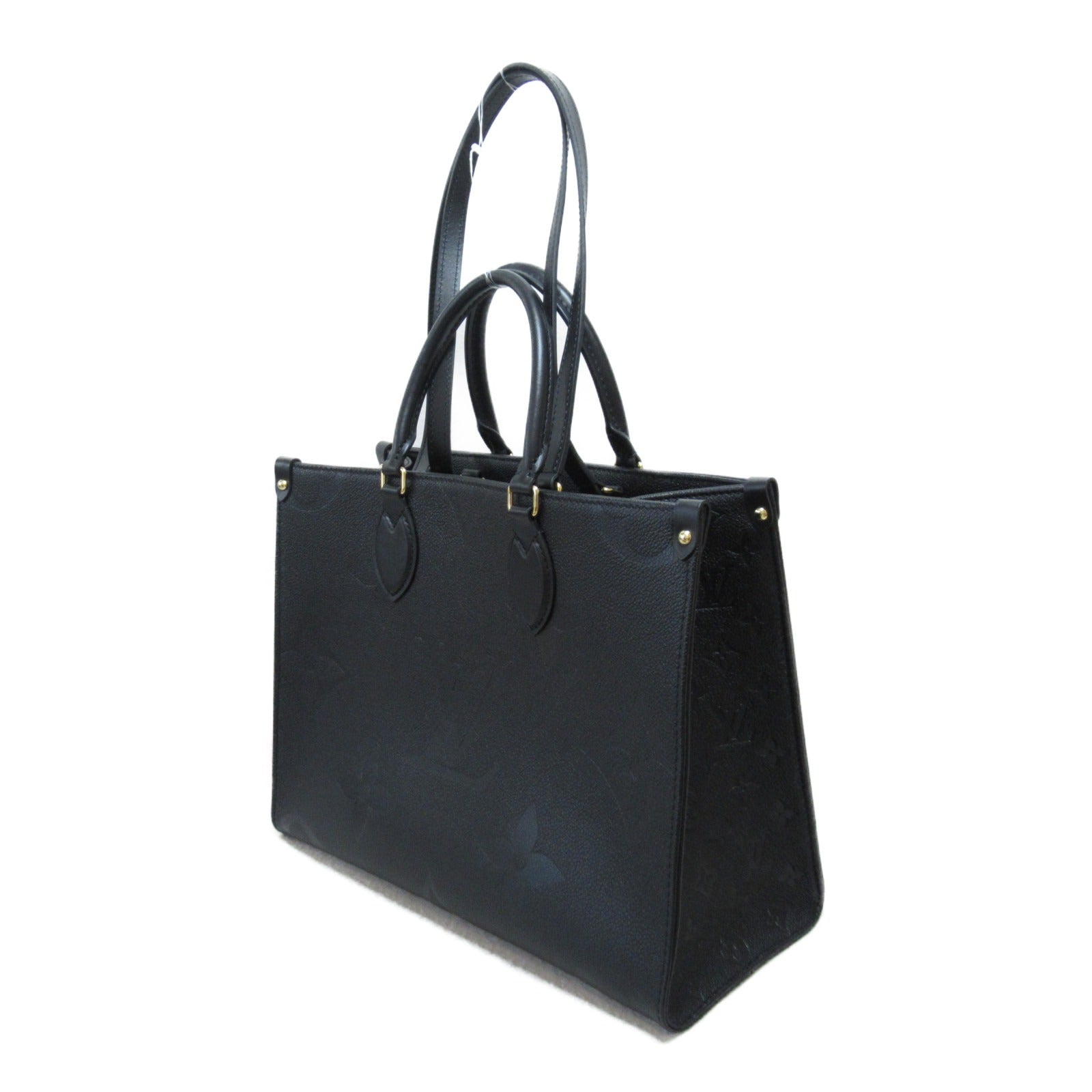 LOUIS VUITTON Monogram Empreinte OnTheGo MM金扣手挽肩背兩用袋黑色