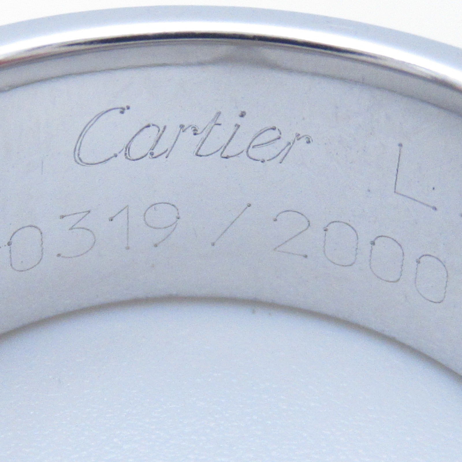 CARTIER 18K白金C2 2000Xmas鑽石戒指US#6/Cartier#51銀色