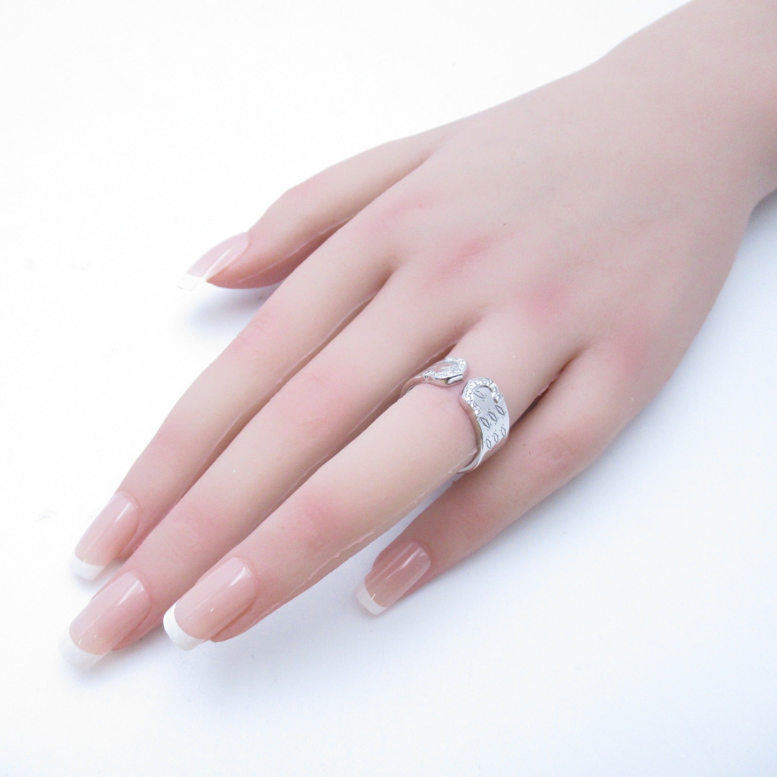 CARTIER 18K白金C2 2000Xmas鑽石戒指US#6/Cartier#51銀色