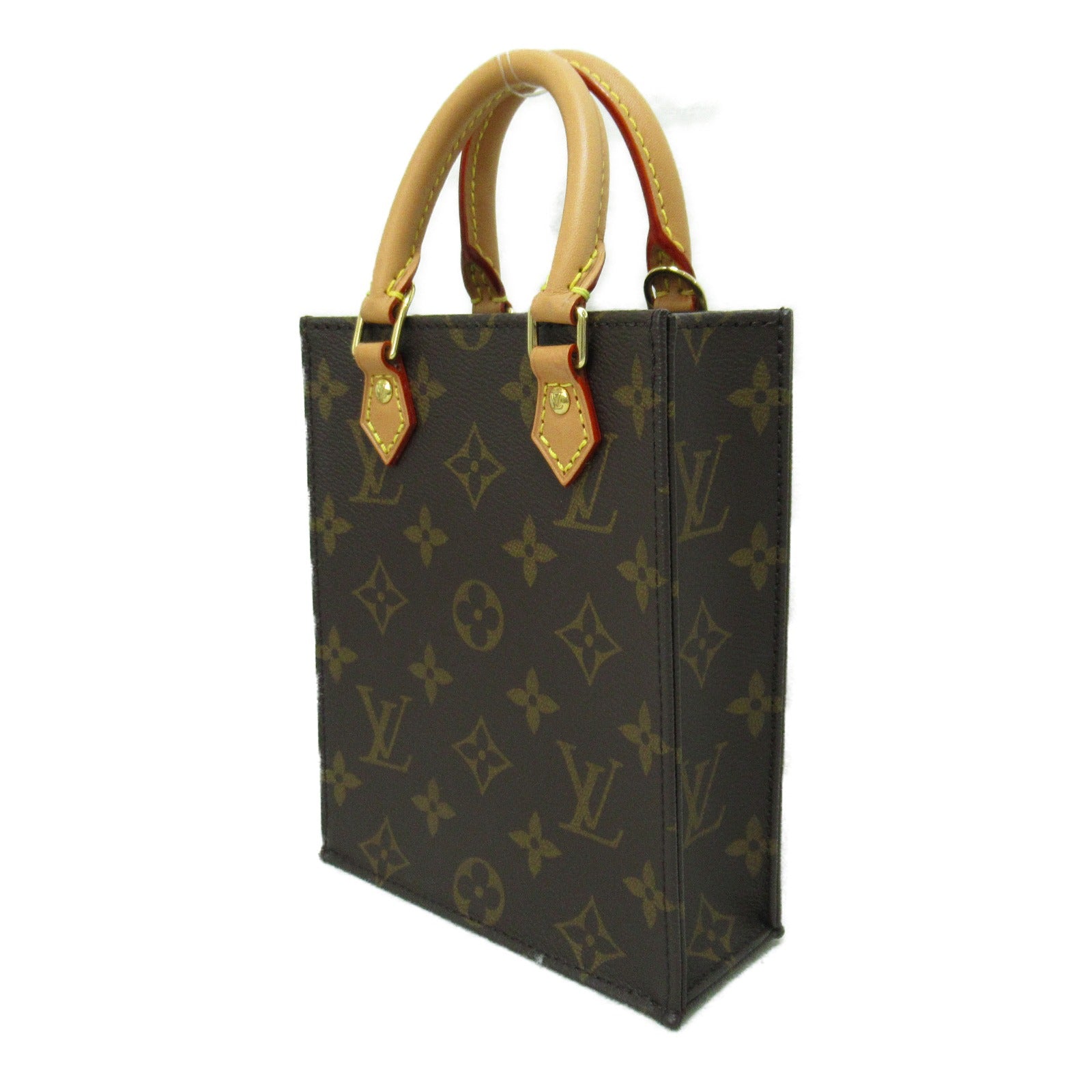 LOUIS VUITTON Monogram Petit Sac Plat手挽肩背兩用袋啡色