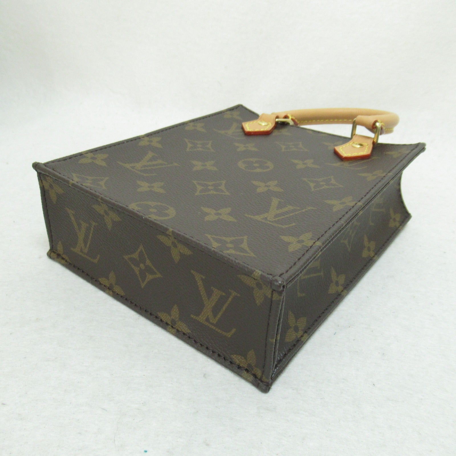 LOUIS VUITTON Monogram Petit Sac Plat手挽肩背兩用袋啡色