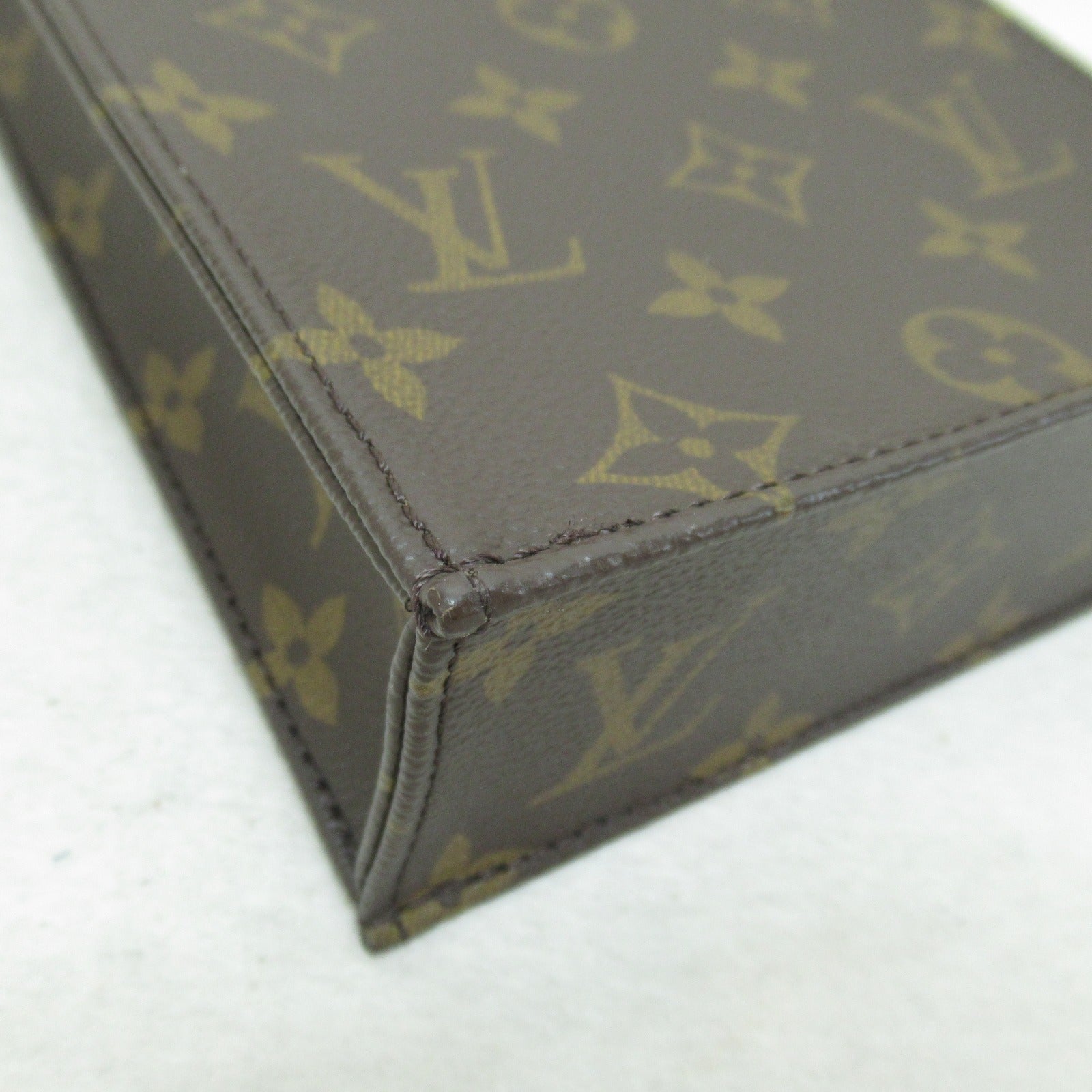 LOUIS VUITTON Monogram Petit Sac Plat手挽肩背兩用袋啡色