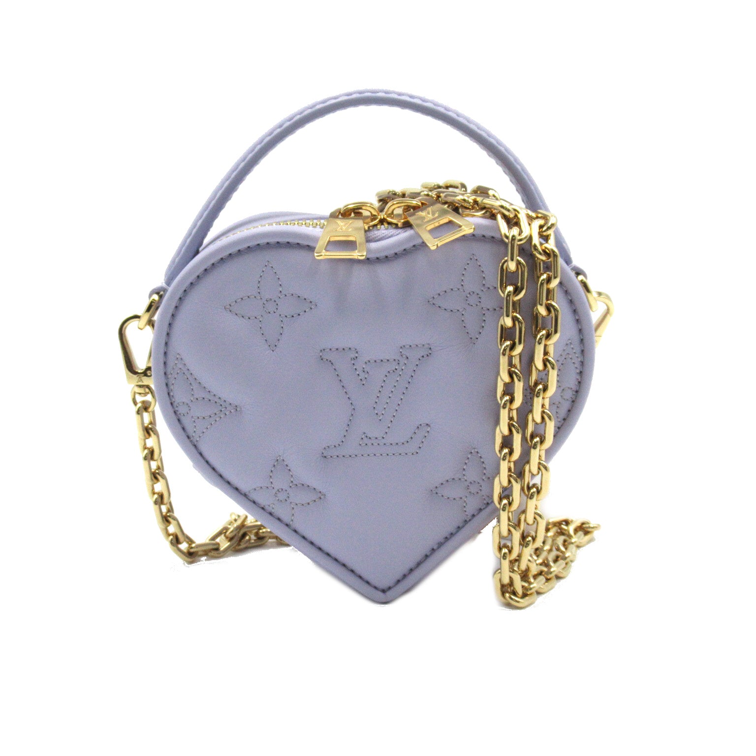 LOUIS VUITTON Monogram-Embroidered Pop My Heart手挽肩背兩用袋紫色