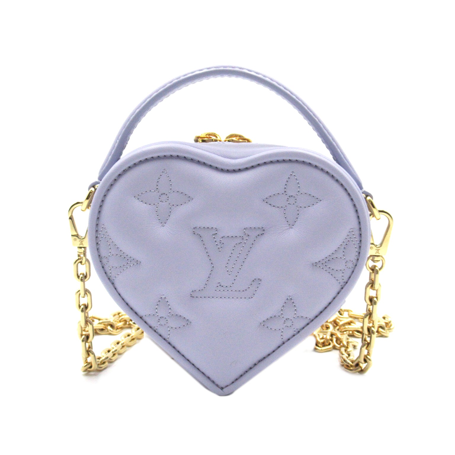 LOUIS VUITTON Monogram-Embroidered Pop My Heart手挽肩背兩用袋紫色
